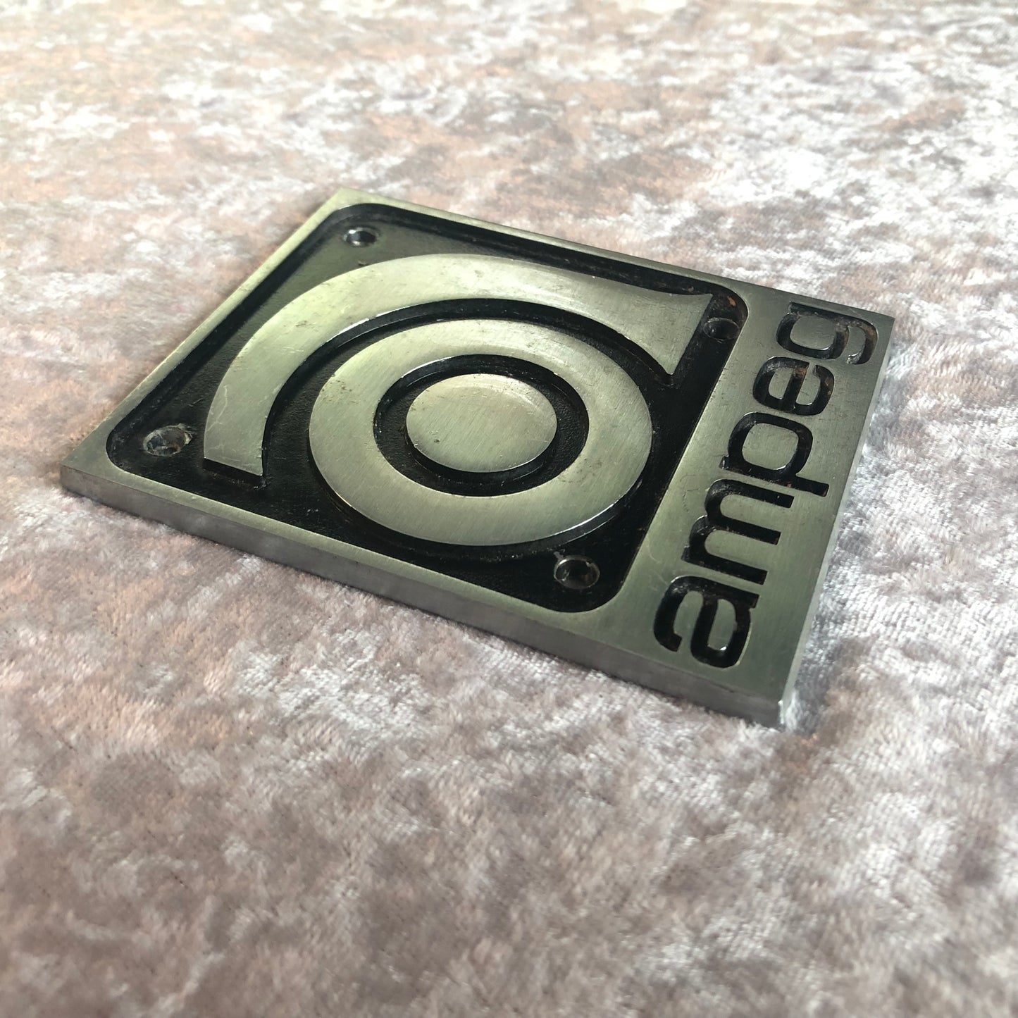 Vintage Ampeg Metal Logo Amp Badge Plate