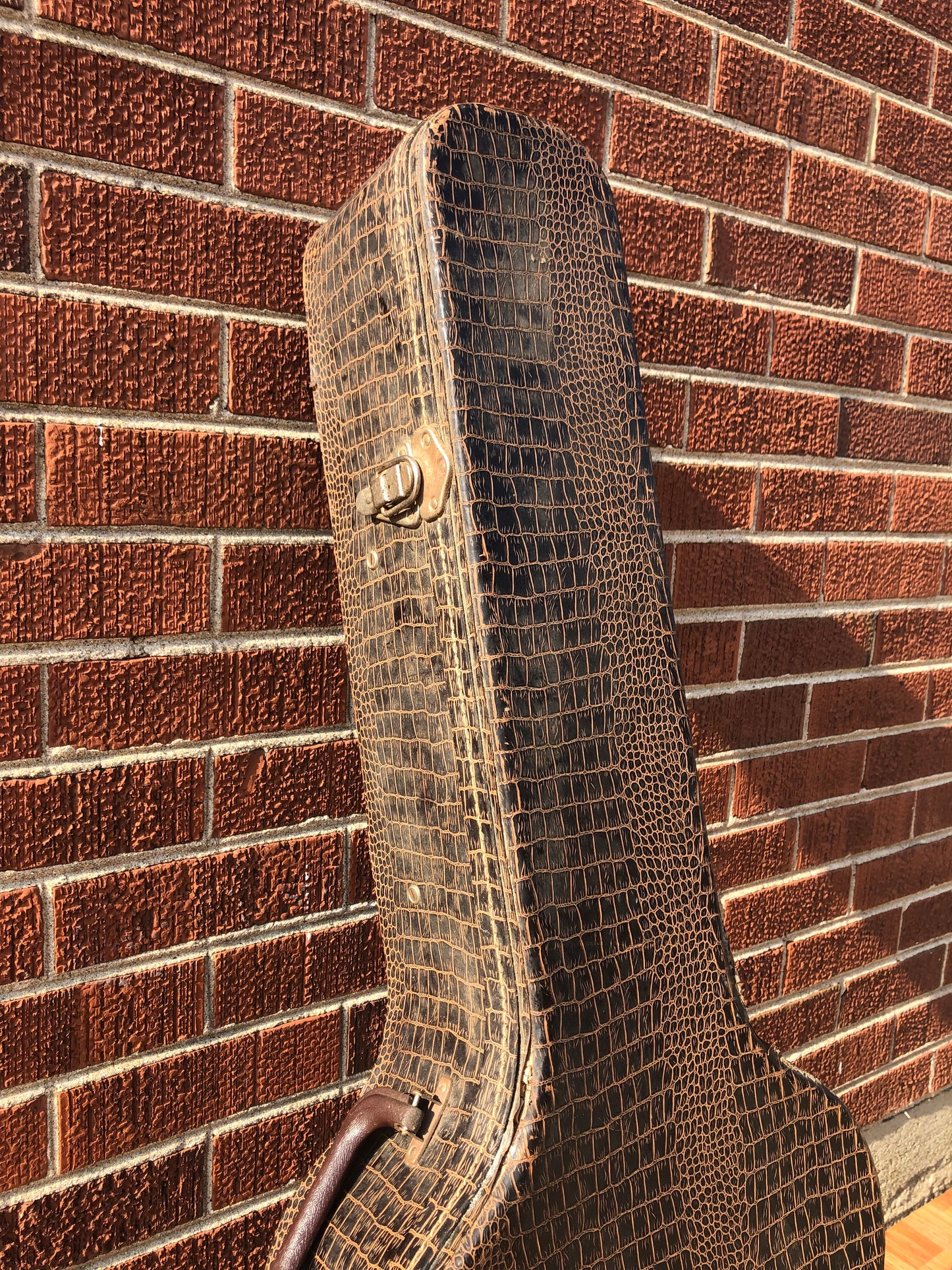 Vintage Ess & Ess Brown Faux Alligator Acoustic Flattop Hardshell Case
