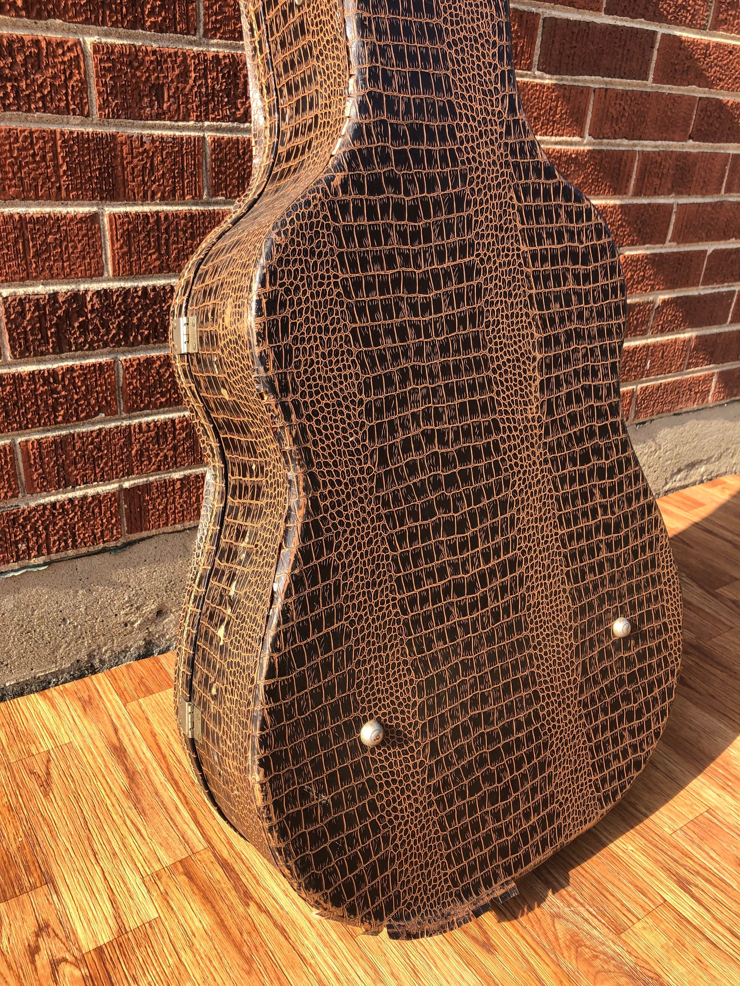 Vintage Ess & Ess Brown Faux Alligator Acoustic Flattop Hardshell Case