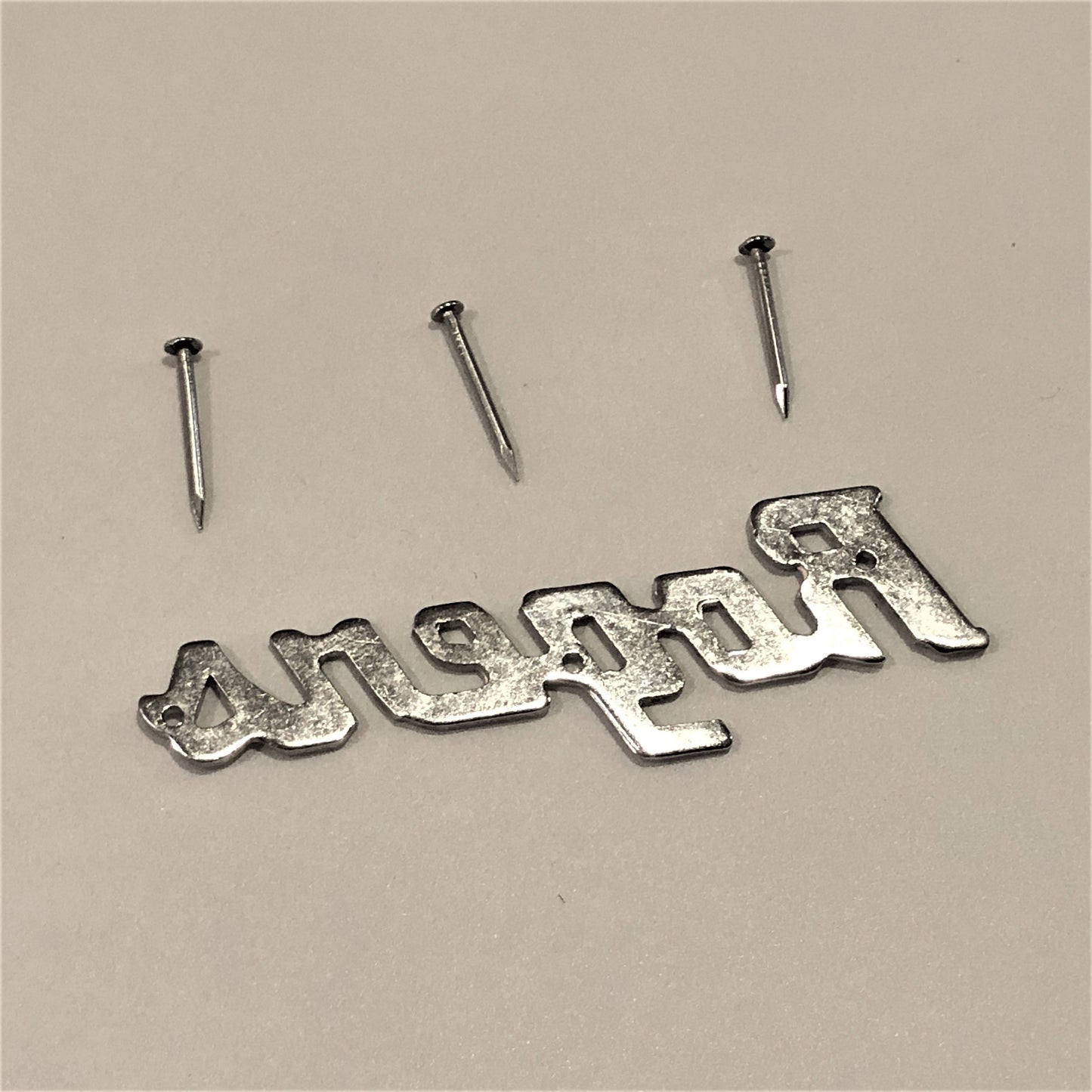 Vintage 1960s Rogers Chrome Script Logo Badge