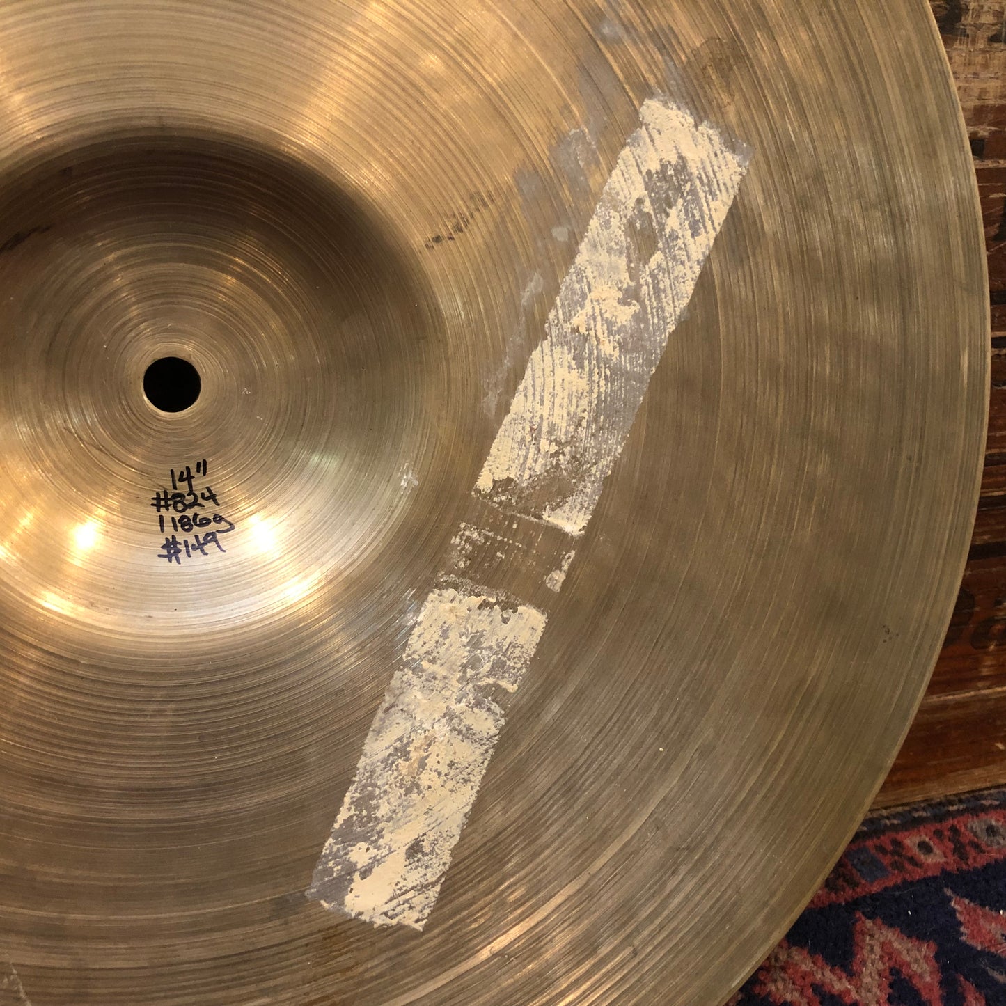 14" Zilco By Zildjian Hi-Hat Single / Small Ride Cymbal 1186g #824