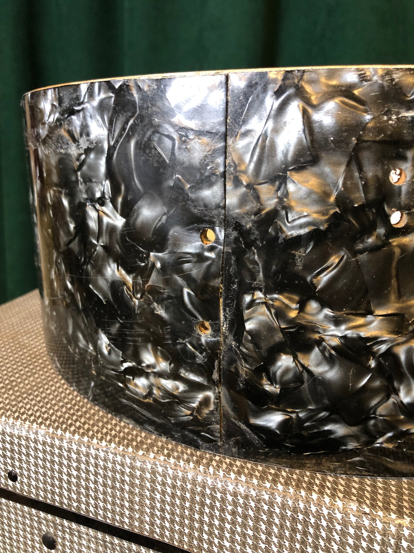 Vintage 1950s/60s George Way 5.5x14 Snare Drum Shell Black Diamond Pearl Camco
