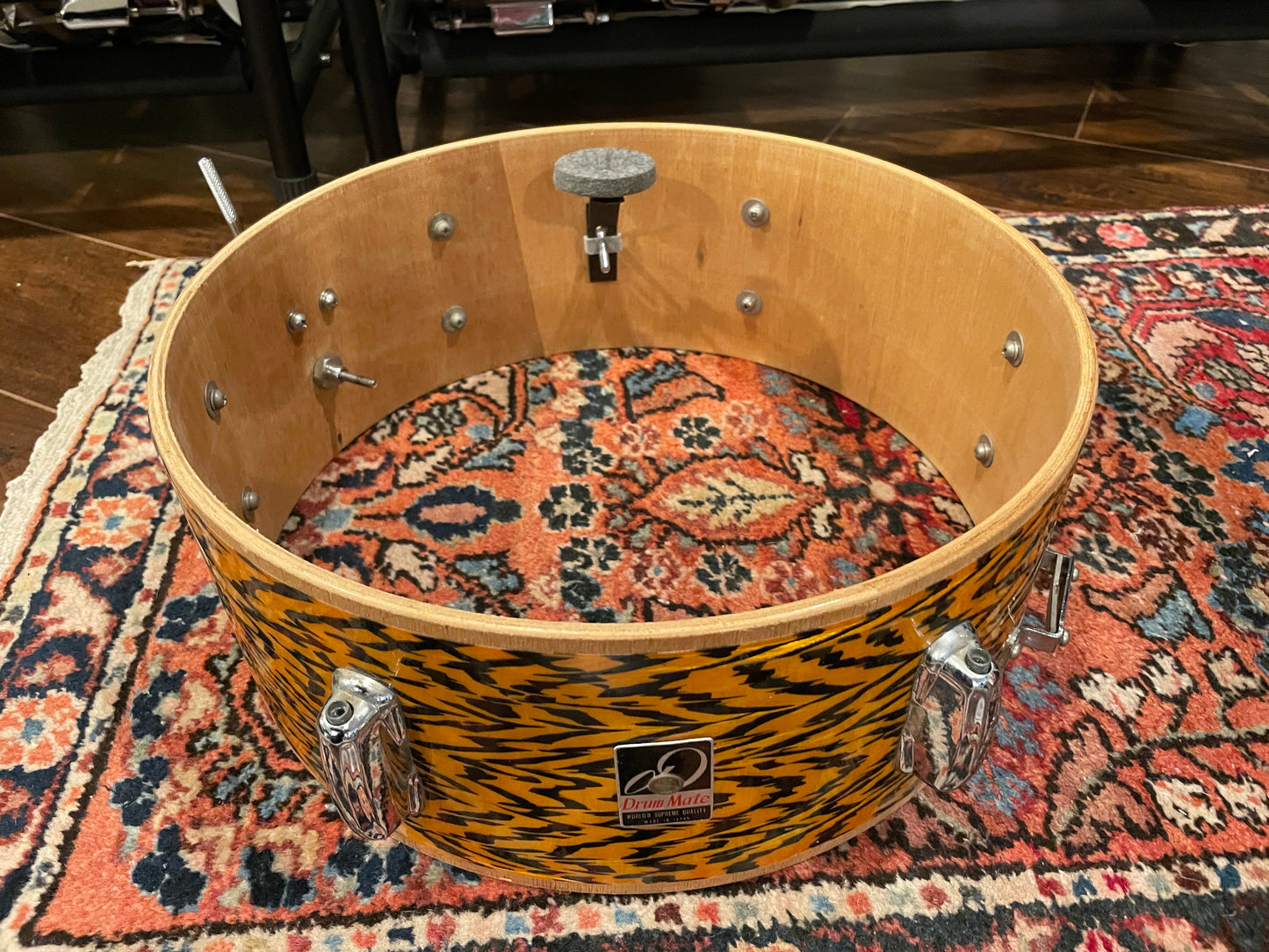 Vintage Drum Mate by Star Drums 5.5x14 Snare Drum Tiger Stripe MIJ Tama