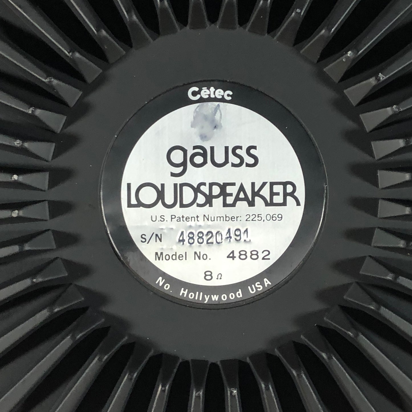Vintage N.O.S. Cetec / Gauss Model 4882 18" Speaker