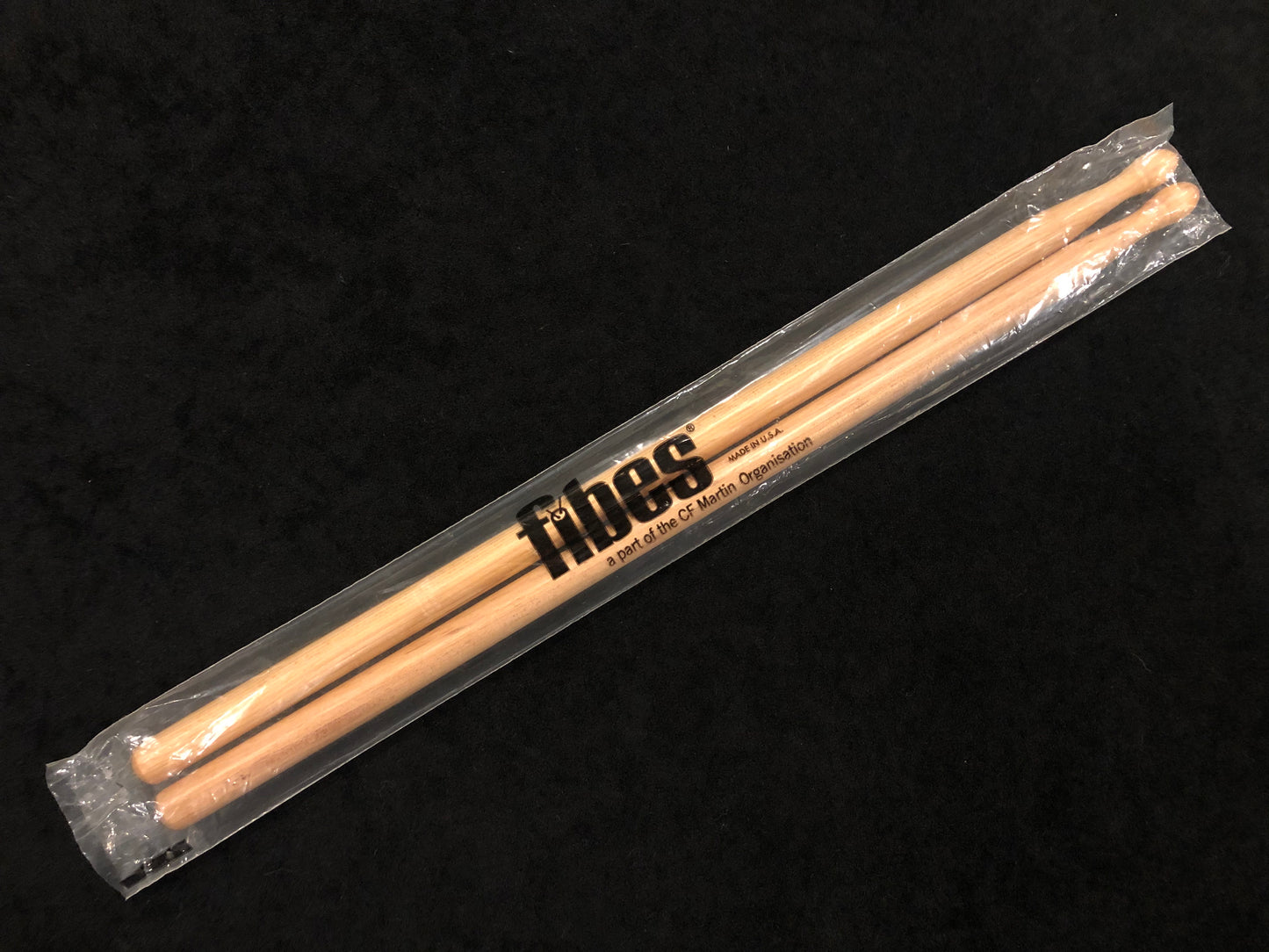 Vintage N.O.S. Fibes 2B-H Band Wood Tip Hickory Drum Stick w/ Original Bag
