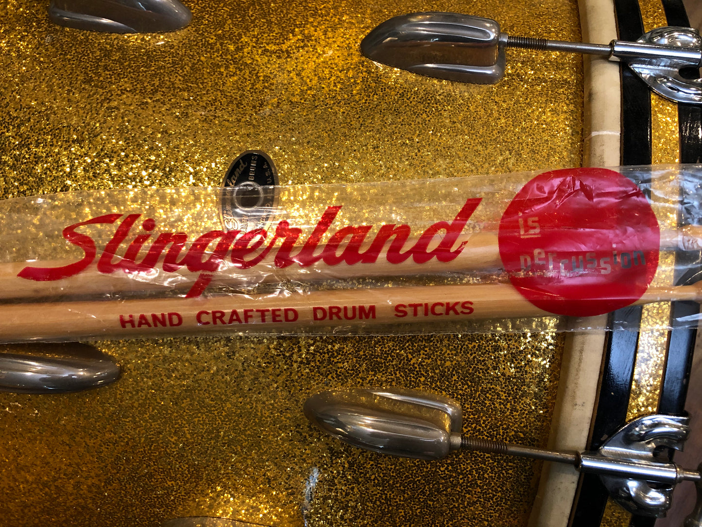 1960s N.O.S. Slingerland Haskell Harr 2B Wood Tip Drum Sticks w/ Original Bag