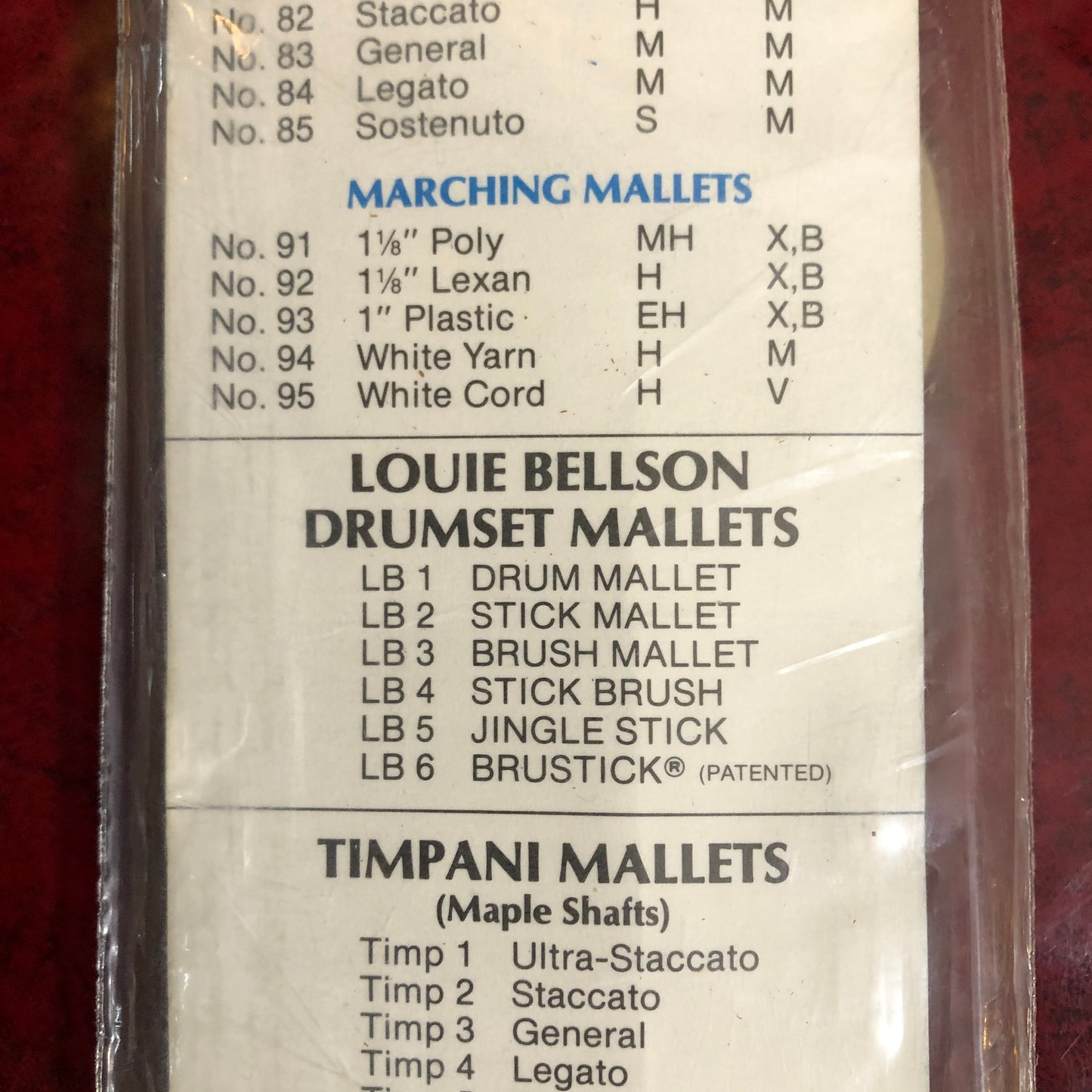 N.O.S. Mike Balter LB5 Louie Bellson Jingle Stick Drum Stick Mallets w/ Original Packaging