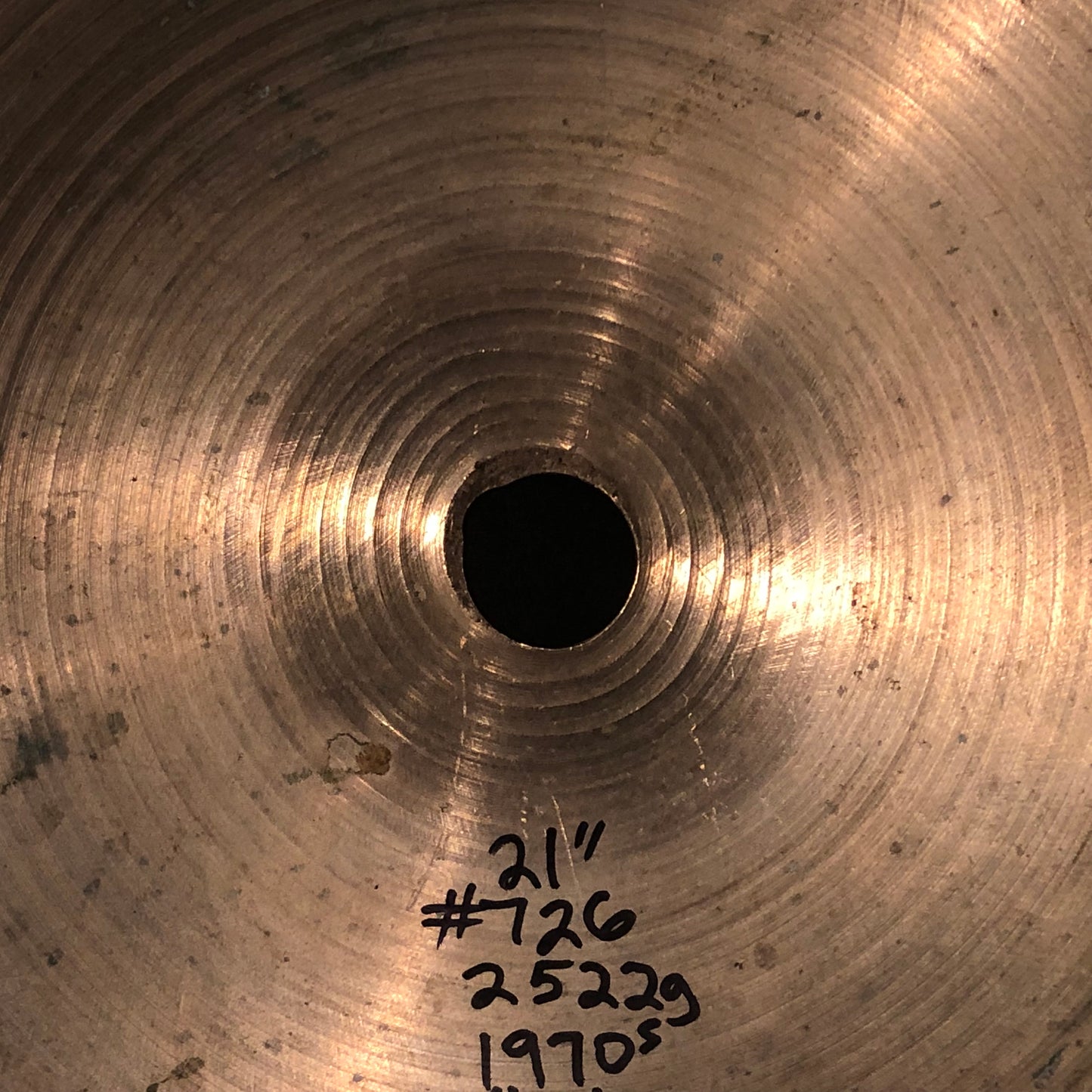 21" Zildjian A 1970s Ride Cymbal 2522g #726