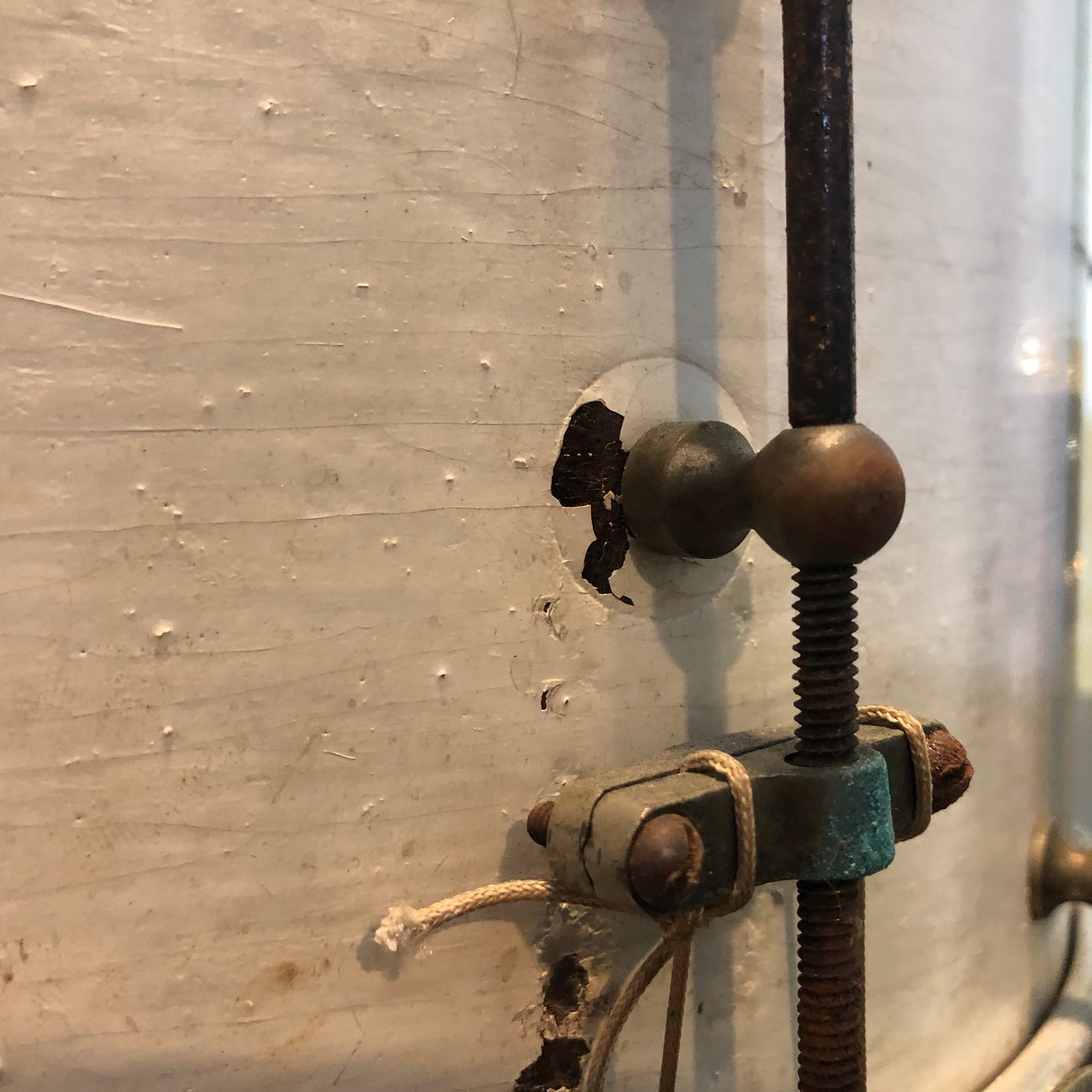 Vintage Ludwig 12x15 Mahogany Marching Snare Drum Painted White