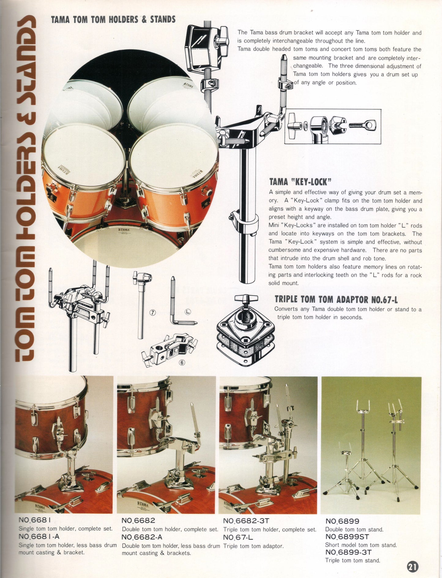 Vintage 1970s Tama Titan No. 6899 Double Tom Stand