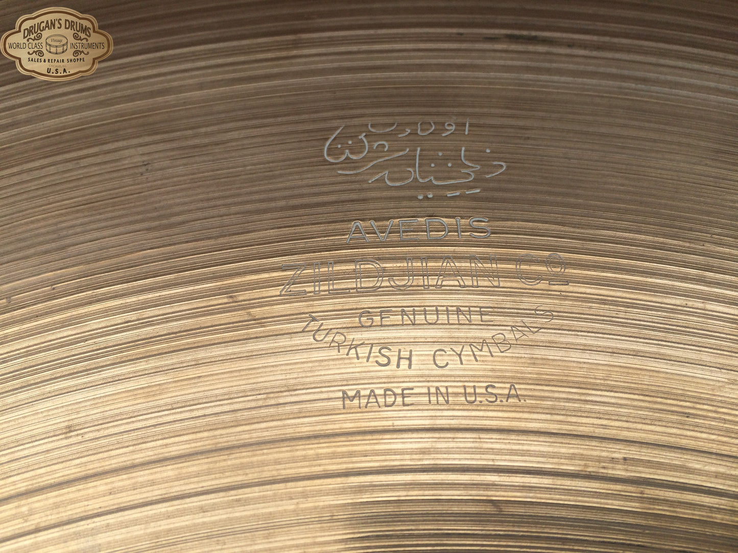 22" 1950's Zildjian Large Block Stamp Ride Cymbal 2678g #153