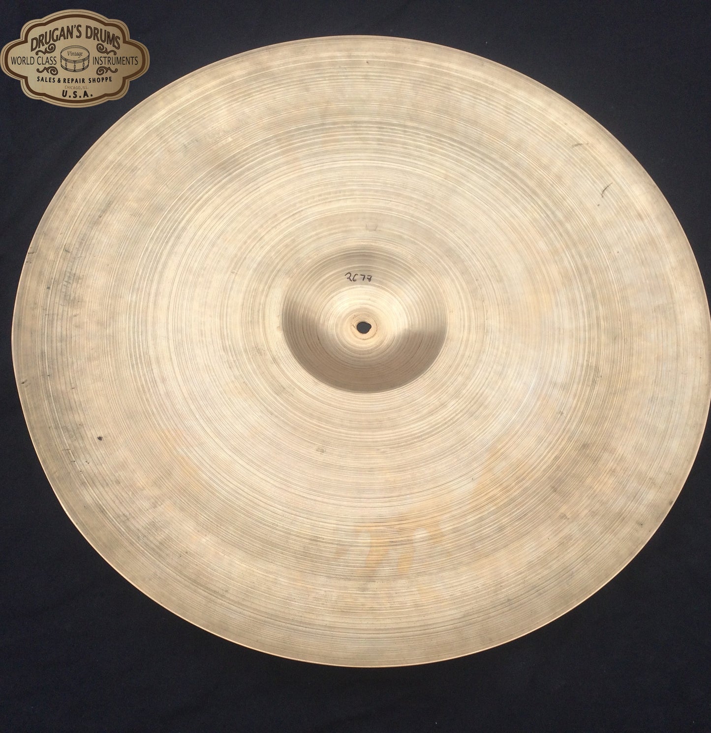 22" 1950's Zildjian Large Block Stamp Ride Cymbal 2678g #153