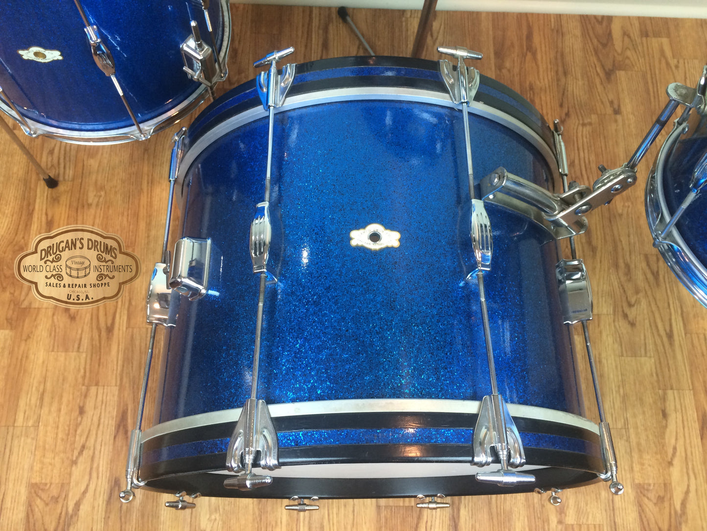 Camco Oaklawn Blue Sparkle Tuxedo Set 20/12/14/5"x14" Snare