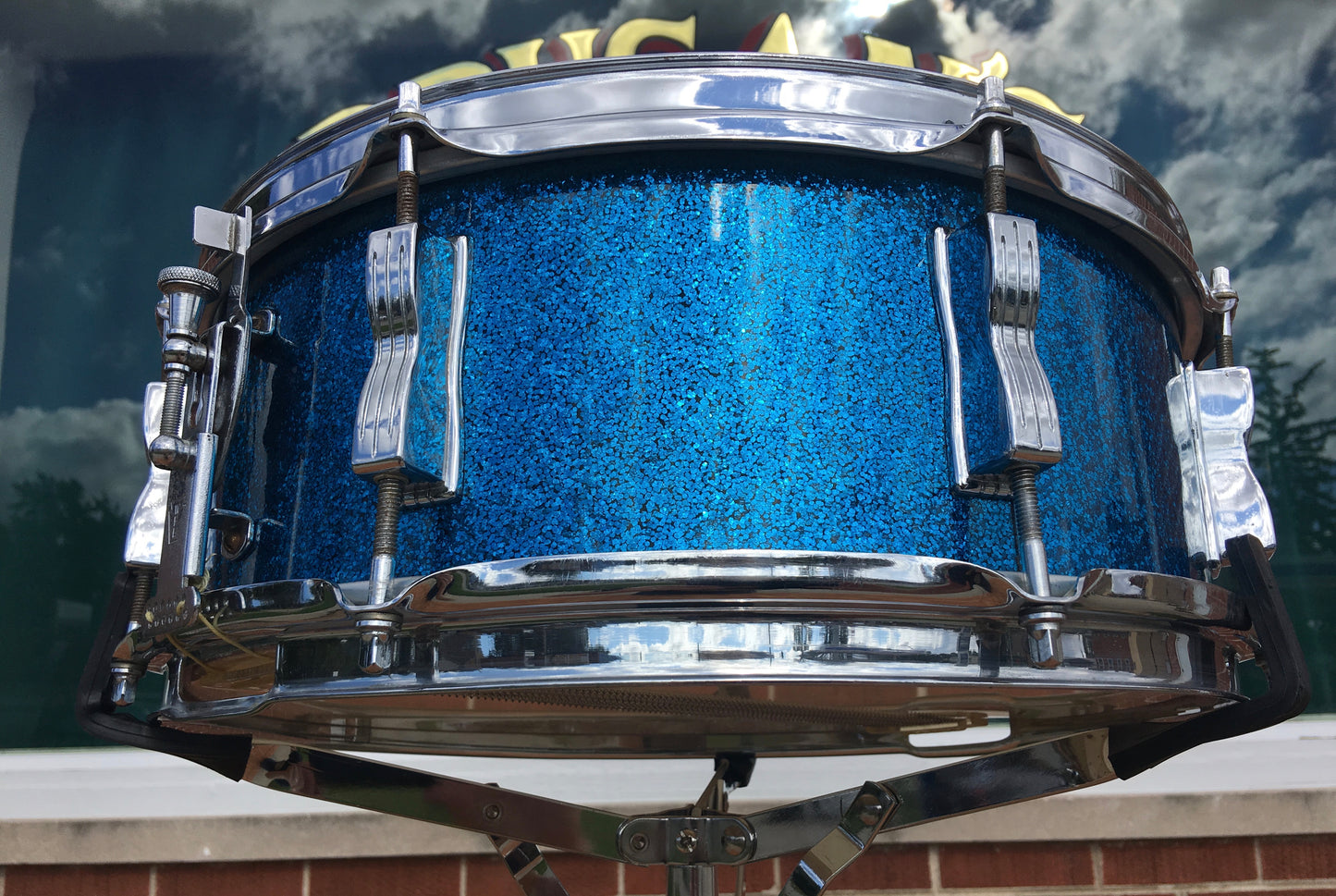 Ludwig Jazz Festival Pre-Serial Keystone Blue Sparkle Snare Drum 5x14