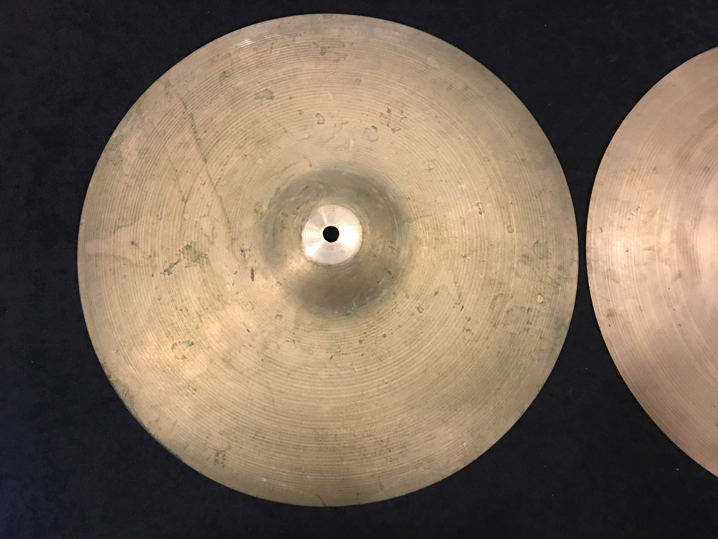 14" Vintage Italian Zanchi Revere Paper Thin Hi Hat Cymbals UFIP K 608g/636g #494