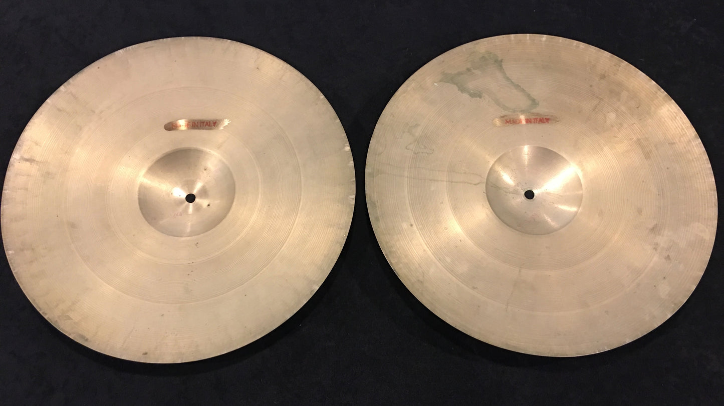 14" Vintage Italian Zanchi Revere Paper Thin Hi Hat Cymbals UFIP K 608g/636g #494