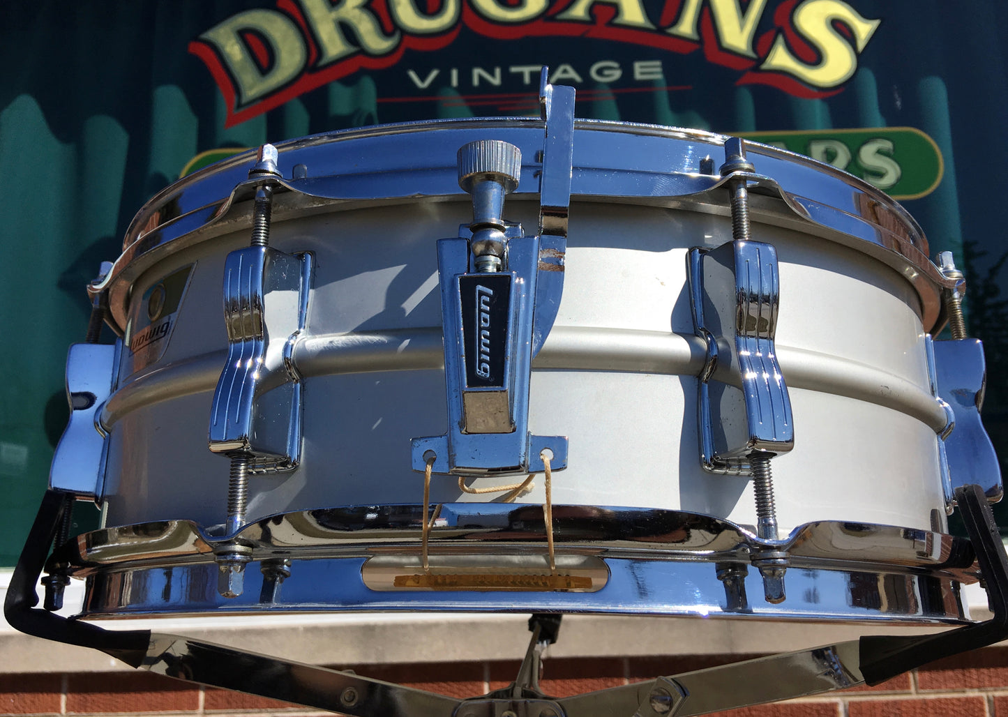 Ludwig 1977/78 Acrolite 5x14 Snare Drum Blue & Olive Badge
