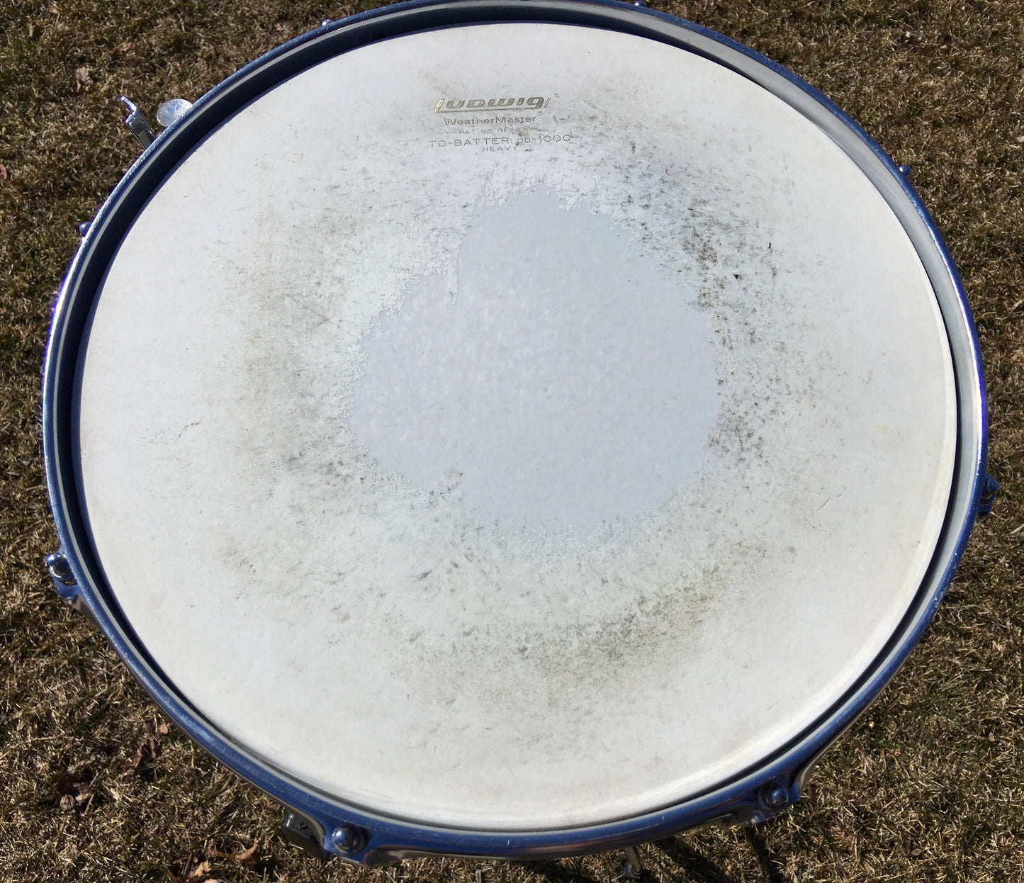 Ludwig 1977/78 Acrolite 5x14 Snare Drum Blue & Olive Badge