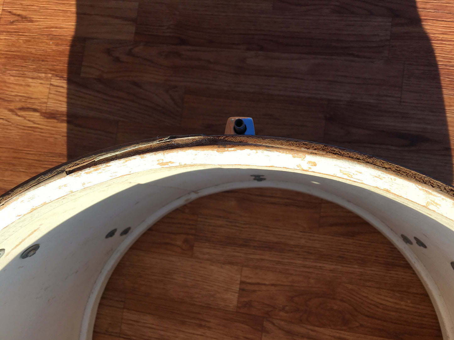 1960s 20" Ludwig Keystone Blue Sparkle Down Beat Bass Drum