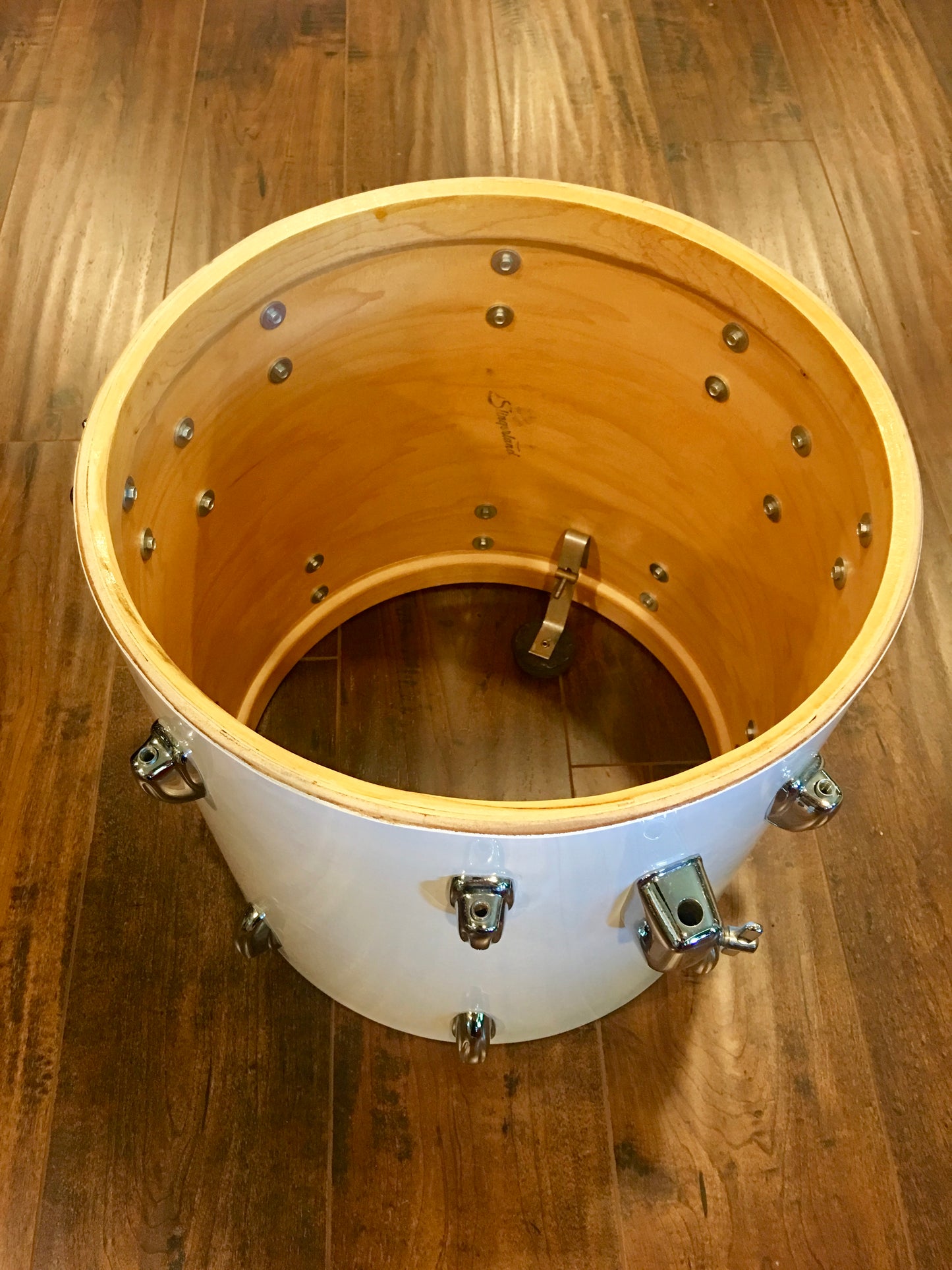 1970s Slingerland 14"X14" Bop Floor Tom White Gloss Pearl 3 Ply CLEAN !