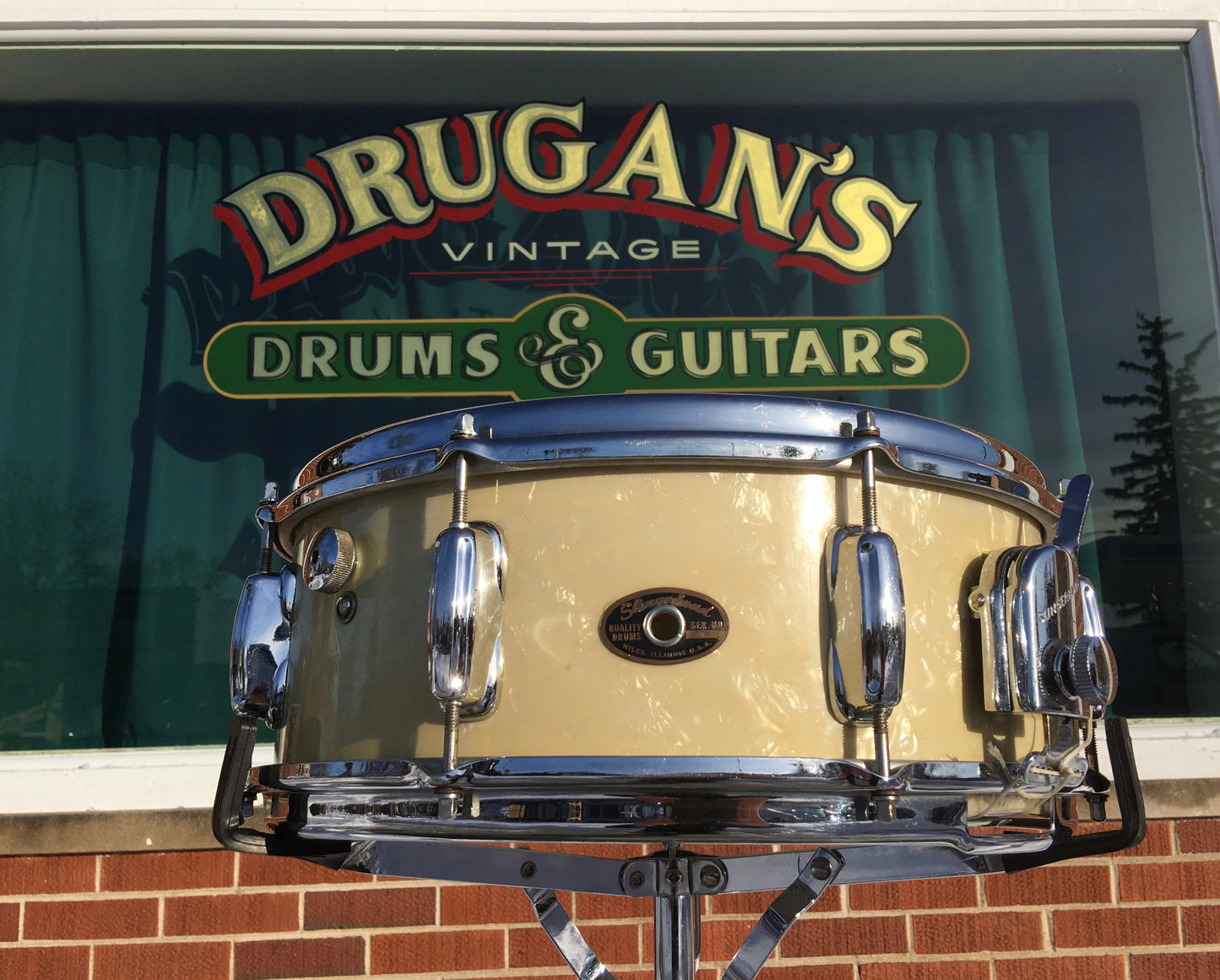 1960's Slingerland 5.5x14 White Marine Pearl Artist 3 ply Snare Drum