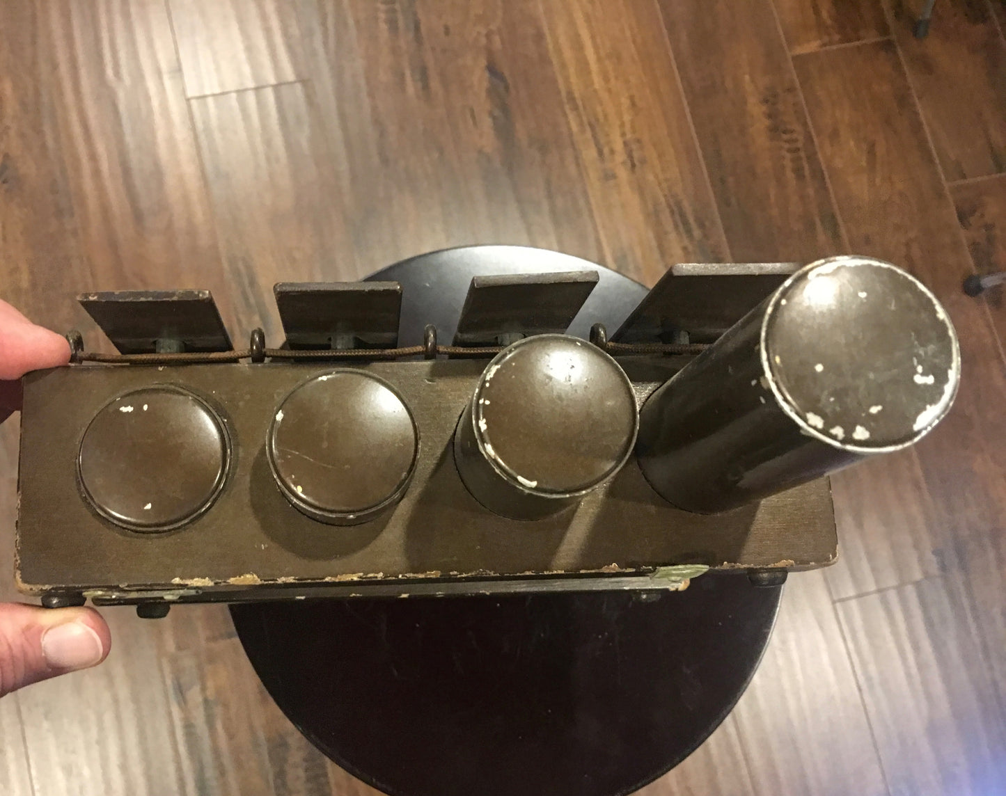 1920s/30s Deagan 4 Bell Railroad Dinner Bell Set w/ Mallet