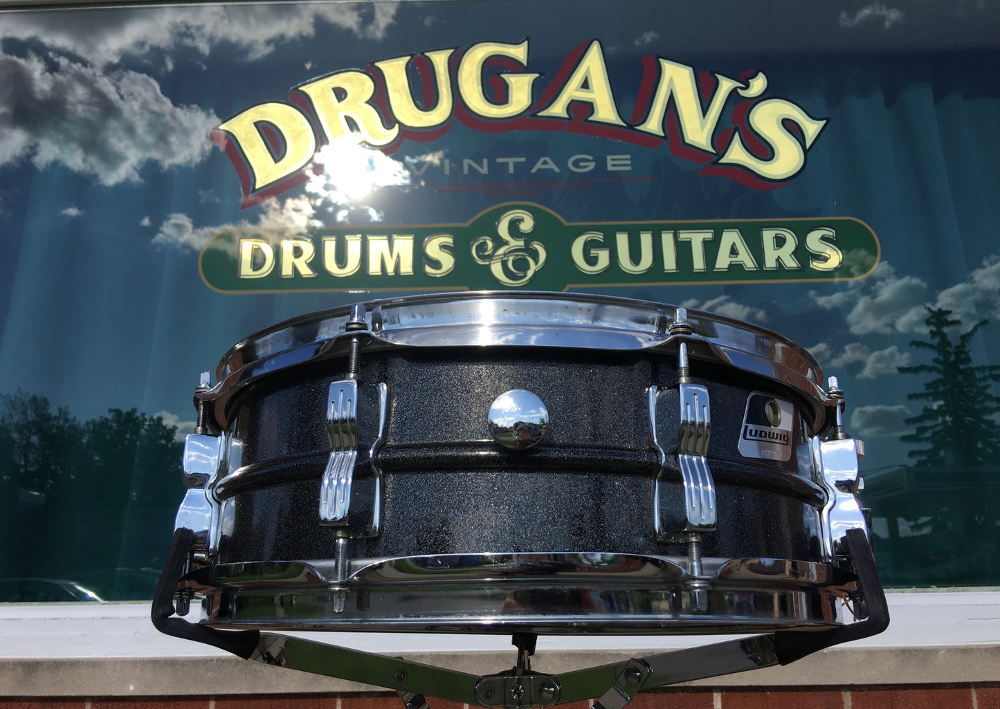 Ludwig Black Galaxy 5x14 Blackrolite Acrolite Snare Drum