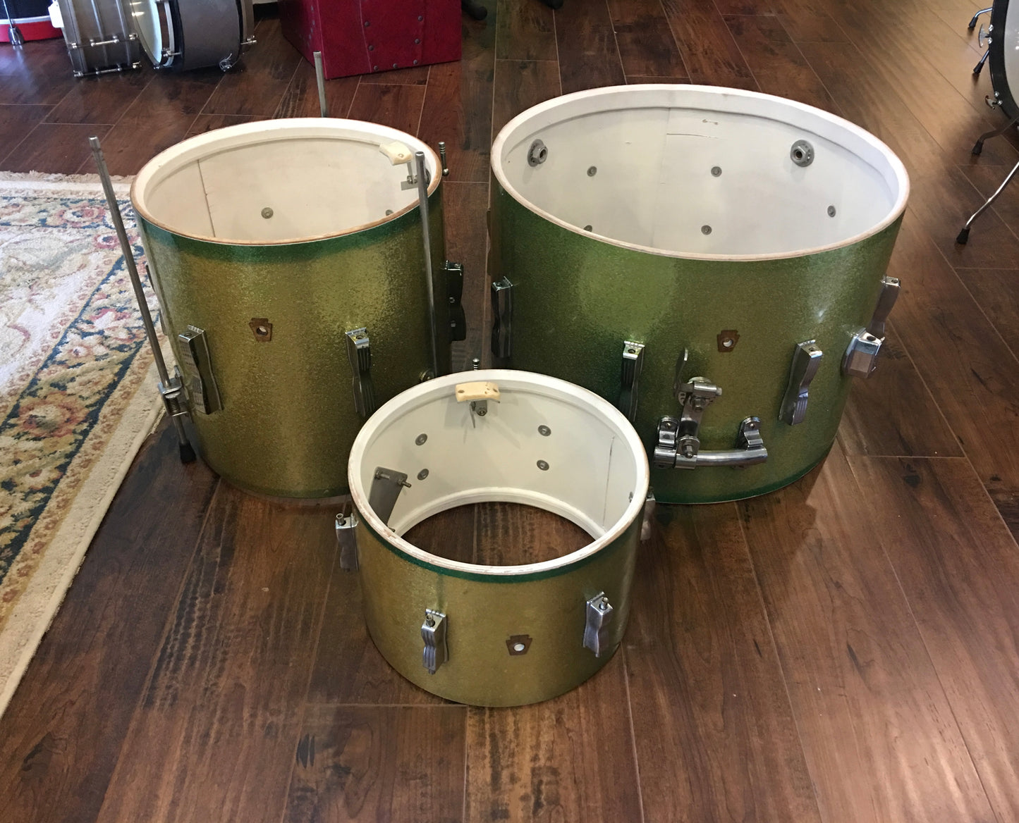1965 Ludwig Keystone Club Date Drum Set Green Sparkle 20/12/14