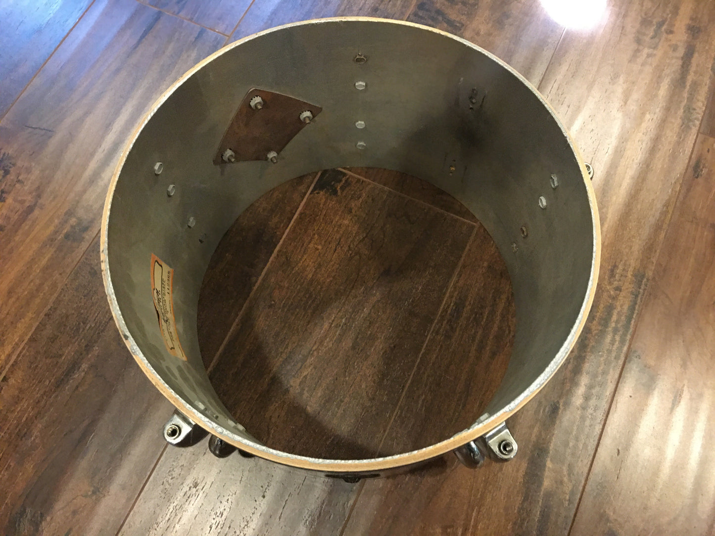 1960s Gretsch Round Badge 8x12 Progressive Jazz Tom Drum Black Diamond Pearl #2