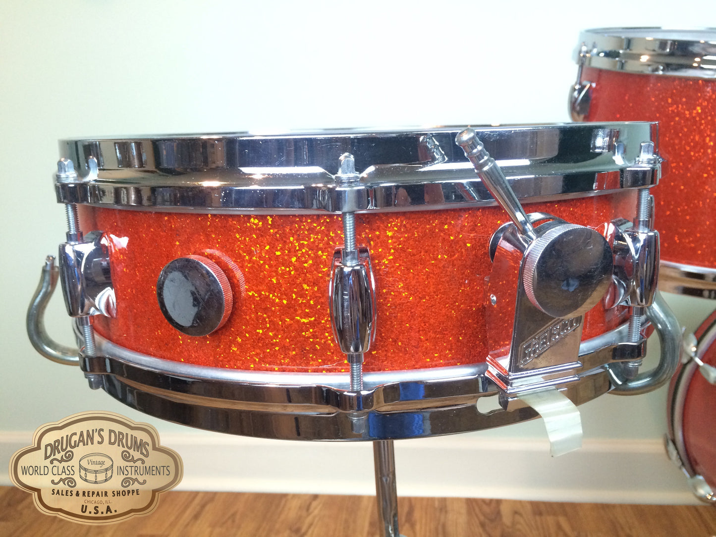 Gretsch Tangerine Sparkle Round Badge Bop Set w/ Progressive Jazz Snare - Unbelievable!