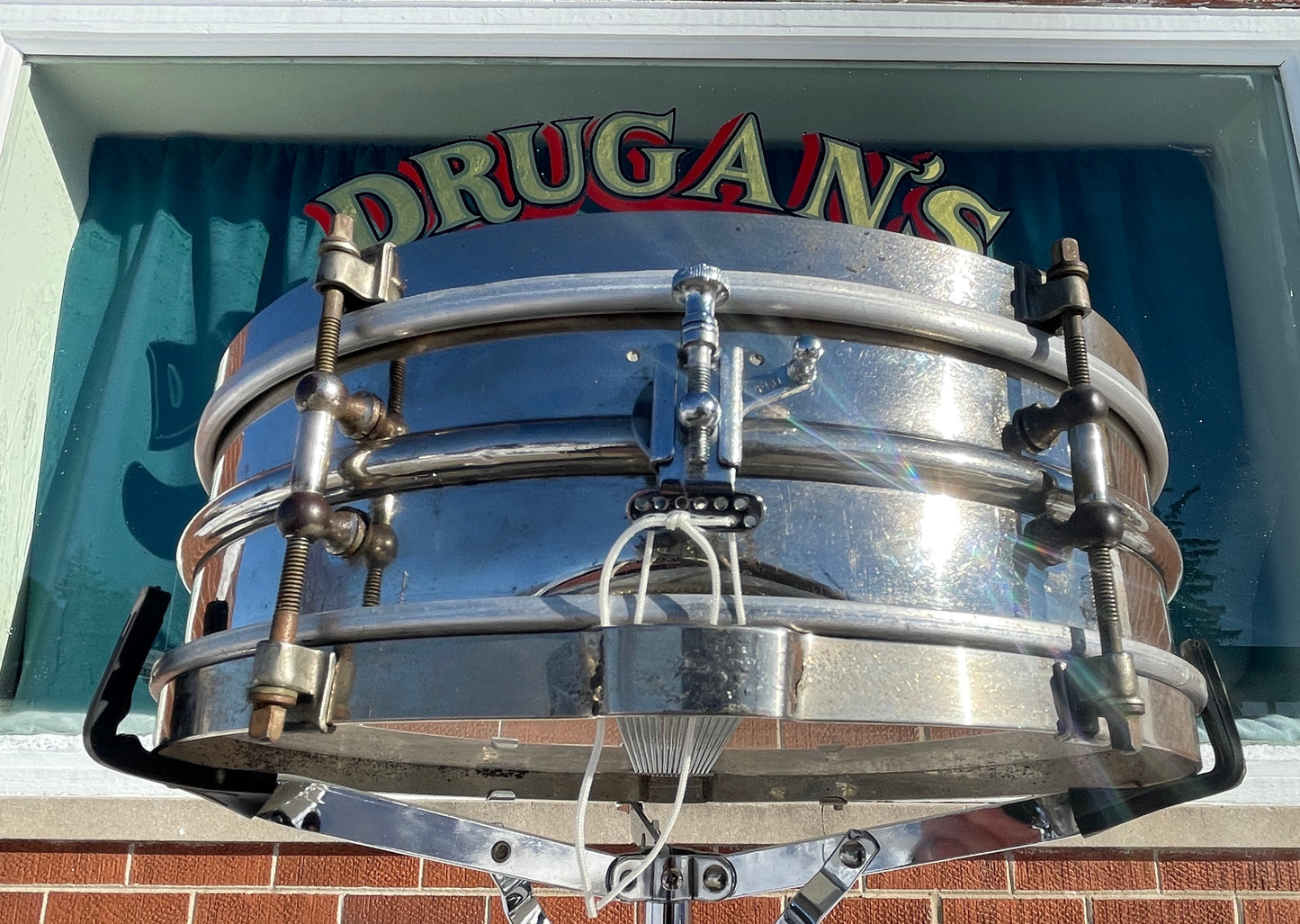 1920s Ludwig 4x14 Dance Model Universal 2-Pc. Brass Shell Snare Drum Pioneer