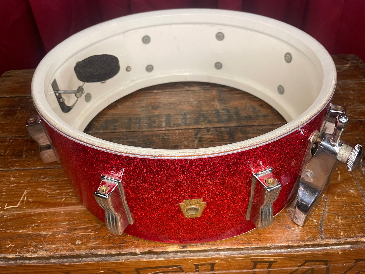 1962 Ludwig Super Classic 5.5x14 Snare Drum Red Sparkle