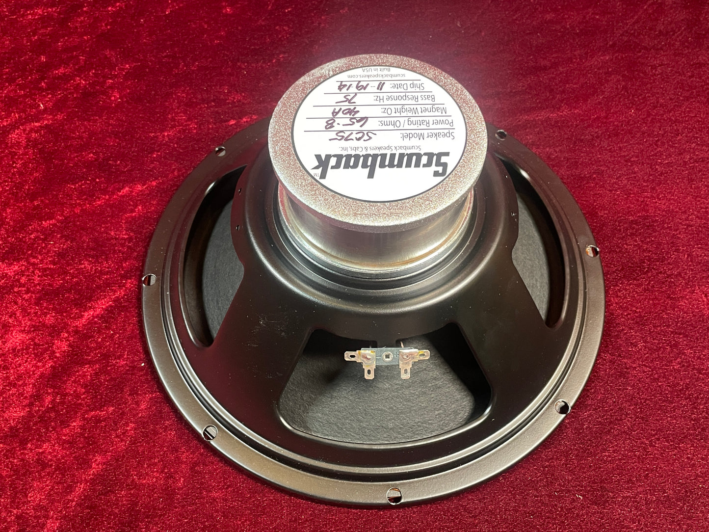 Scumback 12" 65W SC75 Alnico Guitar Speaker 8 Ohm Scumnico (Stock #25)