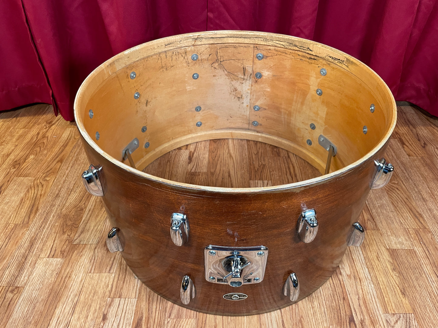 1970s Slingerland 14x24 Sound King Bass Drum Walnut 3 Ply