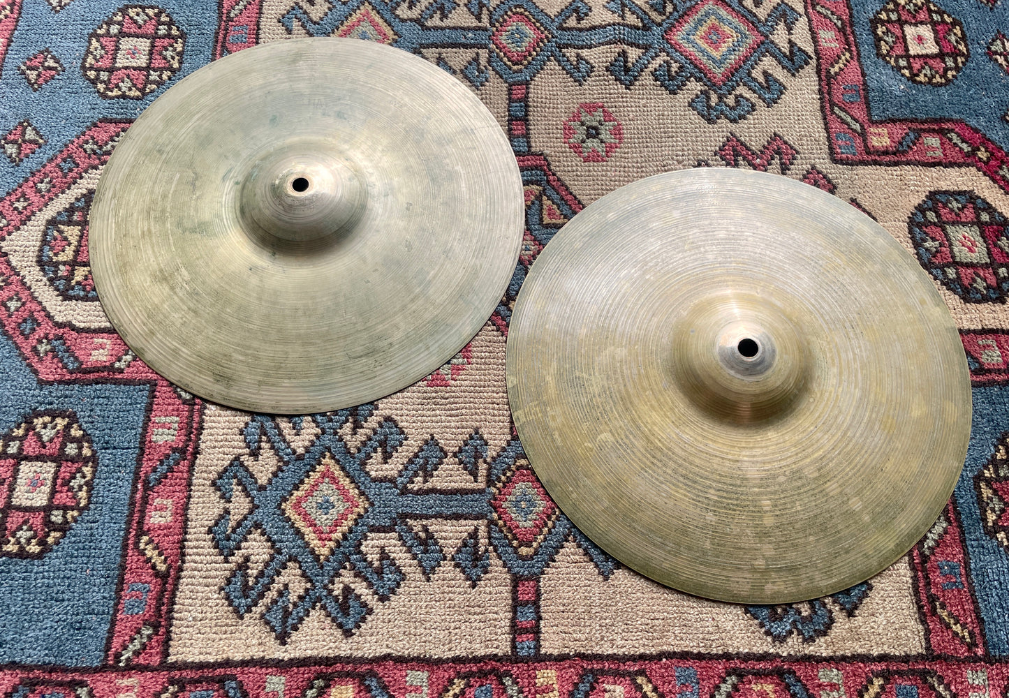1950s 12" Zildjian A Small Stamp Hi-Hat Cymbal Pair 420g/482g
