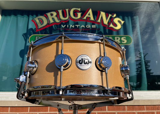 DW Collector's Series Maple Standard 6x14 Snare Natural Satin Oil Drum Workshop