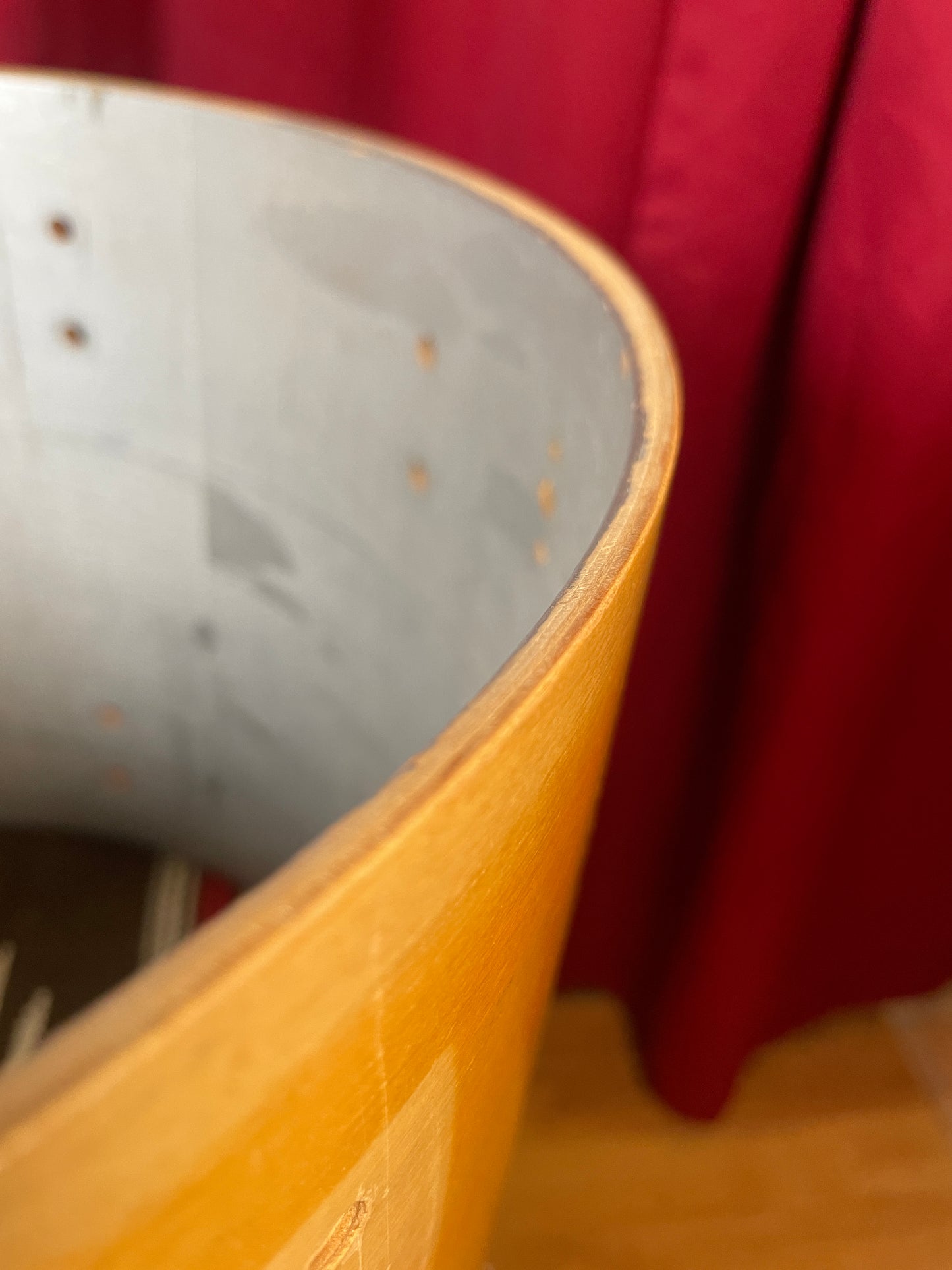 Vintage Gretsch 12x15 Floor Tom Drum Shell Natural Stop Sign Badge Era