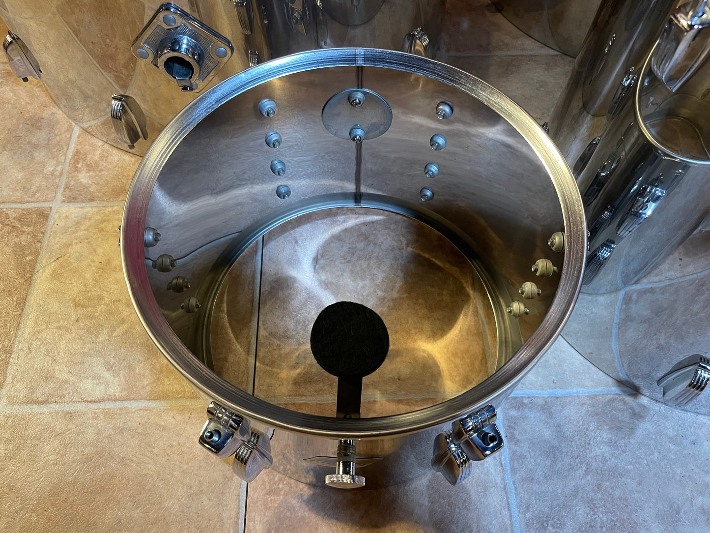 1970s Ludwig Stainless Steel Drum Set 24/13/16/18