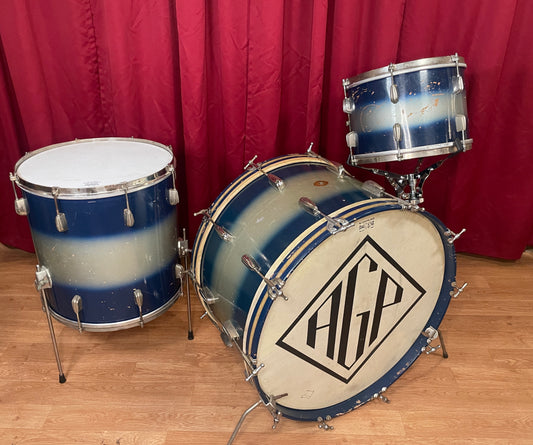 Vintage Slingerland Radio King Drum Set Blue/Silver Duco 24/13/16