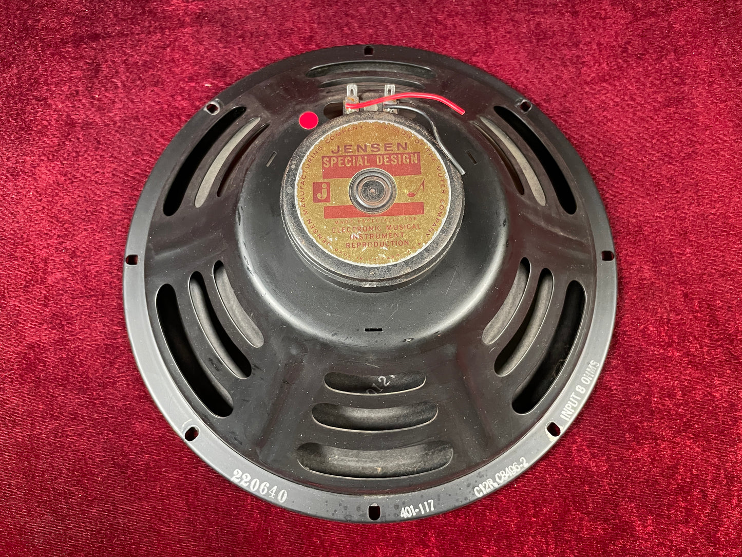 1966 Jensen 12" 25W C12R Guitar Speaker 8 Ohm (Stock #52)