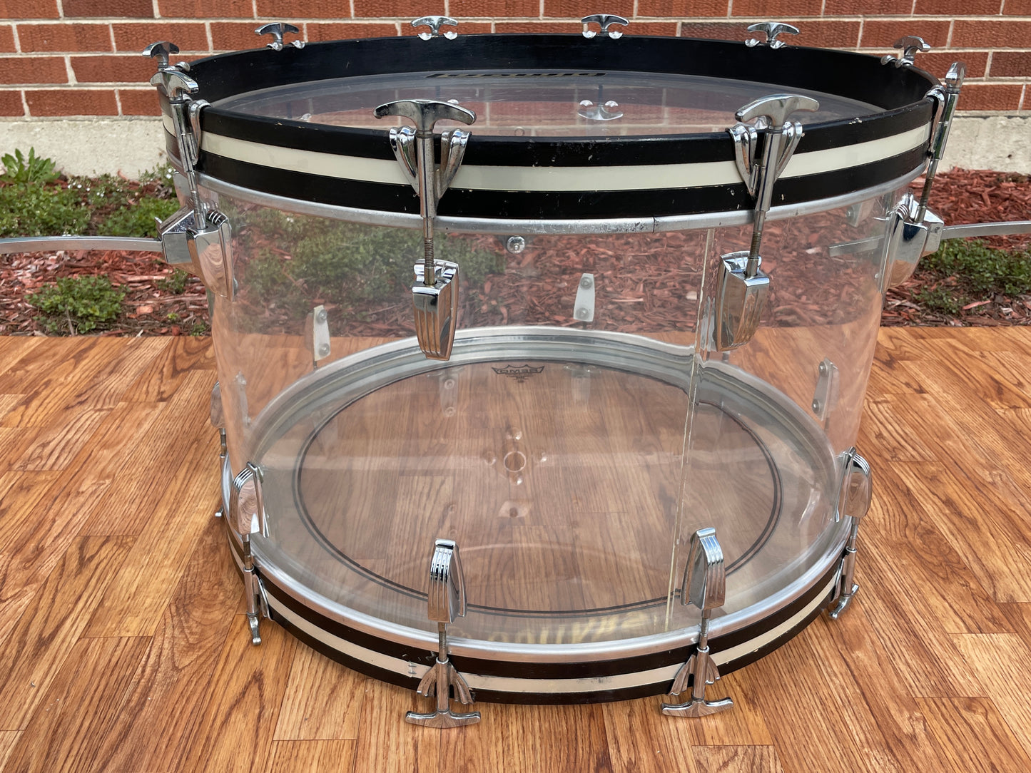 1970s Ludwig 14x24 Vistalite Bass Drum Clear