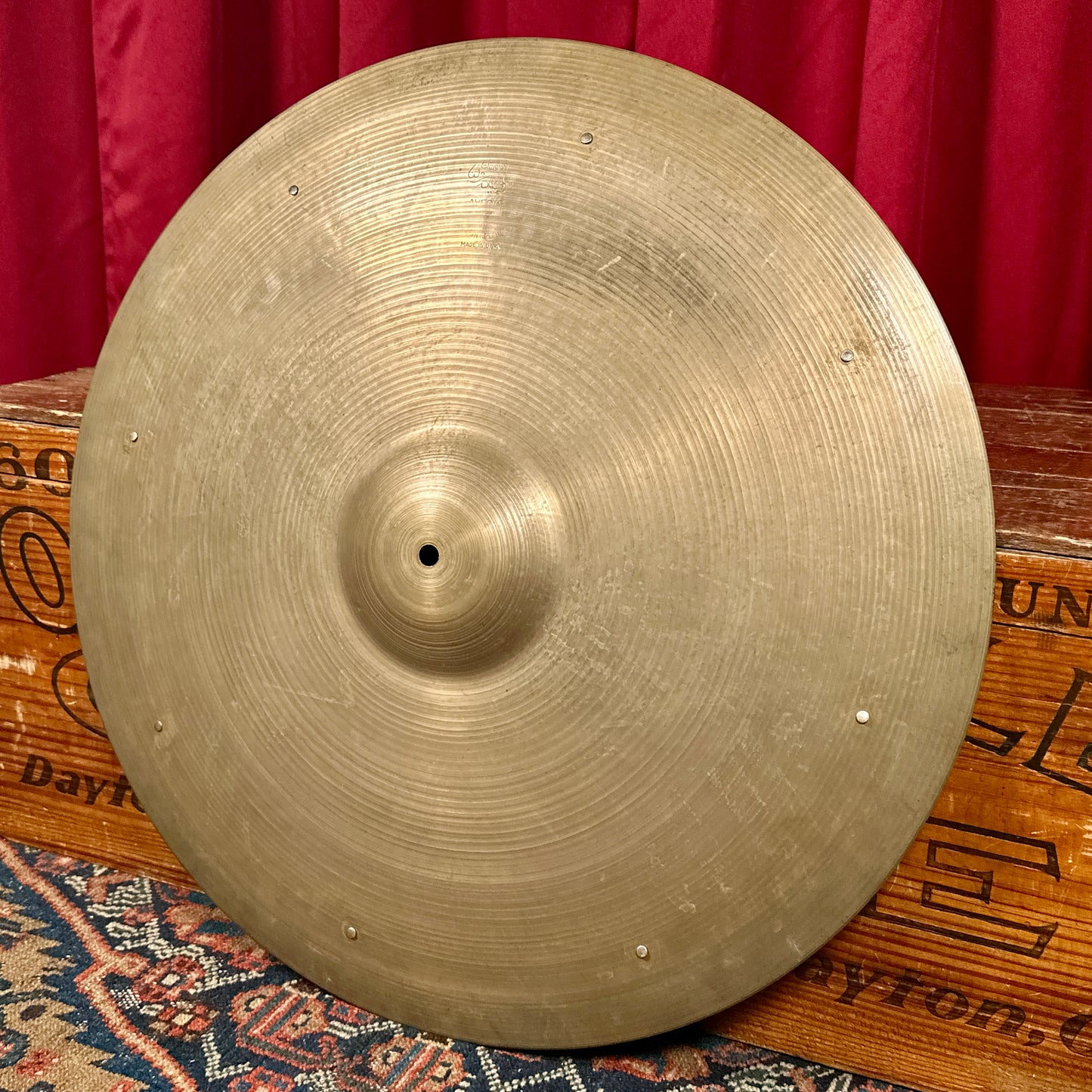 22" Zildjian A 1950s Large Stamp Ride Cymbal w/ Rivets 2734g *Video Demo*