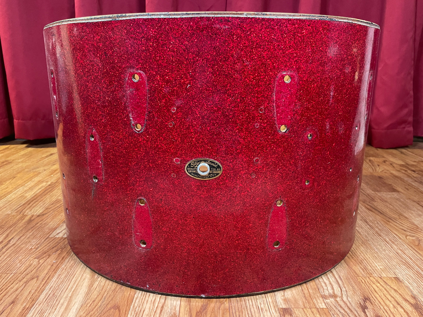 1965 Slingerland 14x22 Bass Drum Shell Red Sparkle 22x14