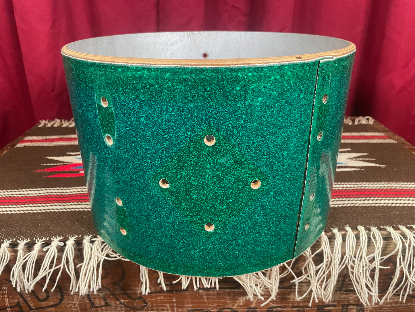 1960s Gretsch 8x12 Round Badge Tom Shell 8-Lug Green Sparkle Rewrap 12x8