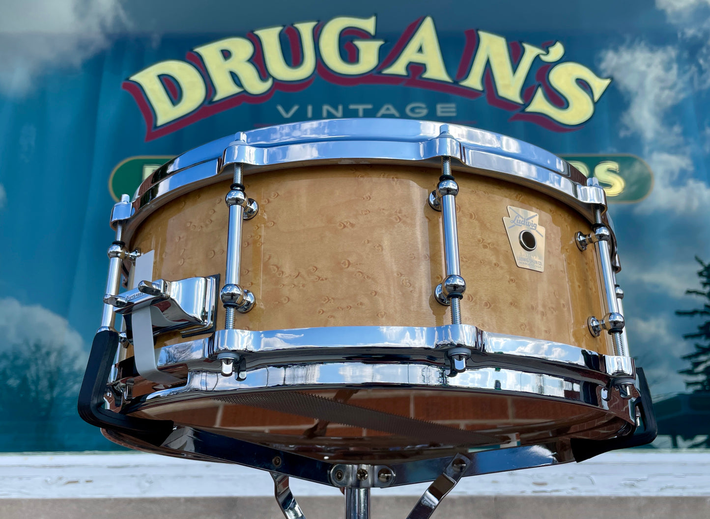 Ludwig Classic Maple 5x14 Exotic Birdseye Maple Snare Drum Die Cast Hoops Tube Lugs *Video Demo*