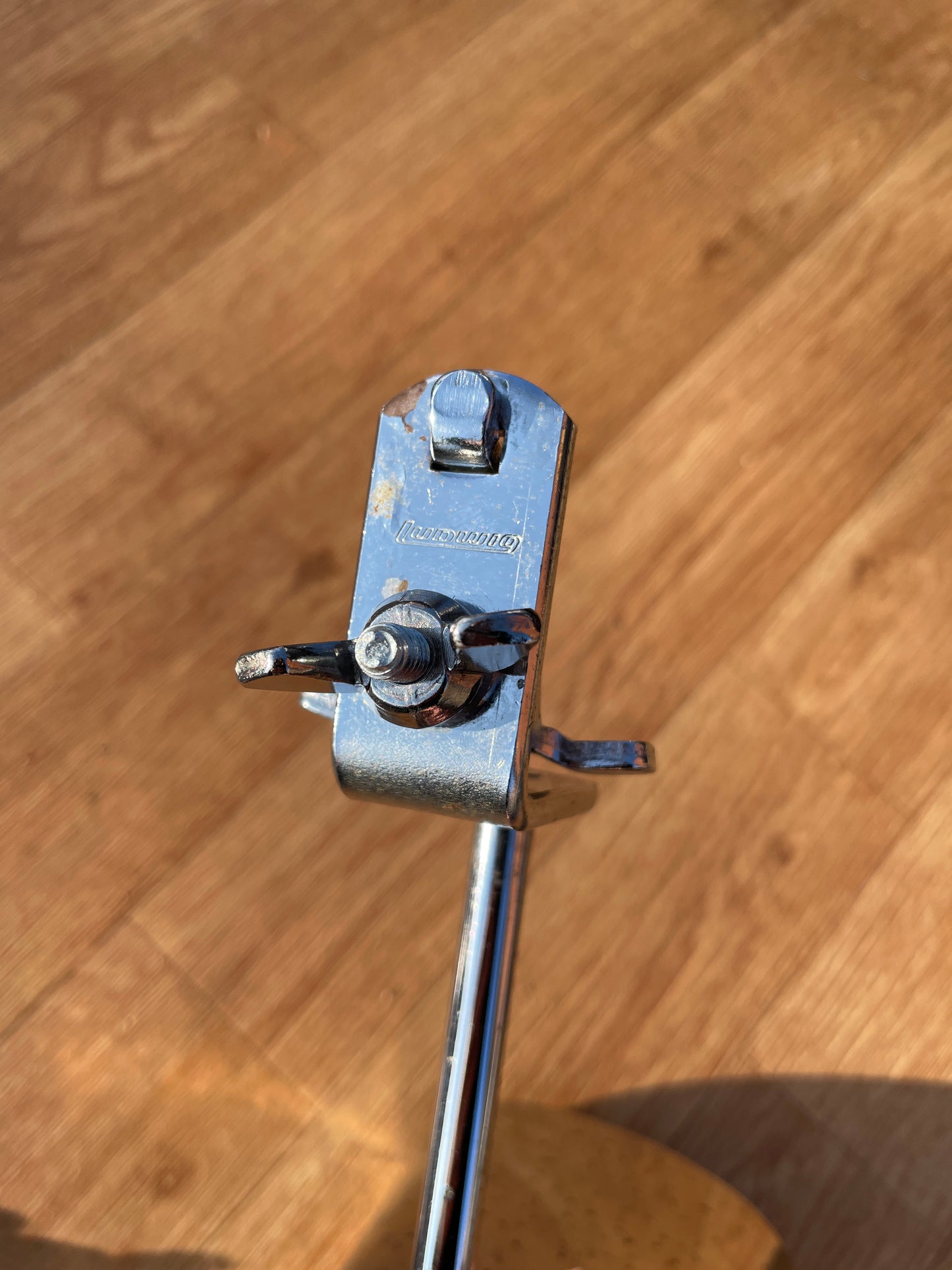 Vintage 1960s Ludwig No. 129 Script Logo 5" Cowbell w/ No. 133 Cowbell Holder