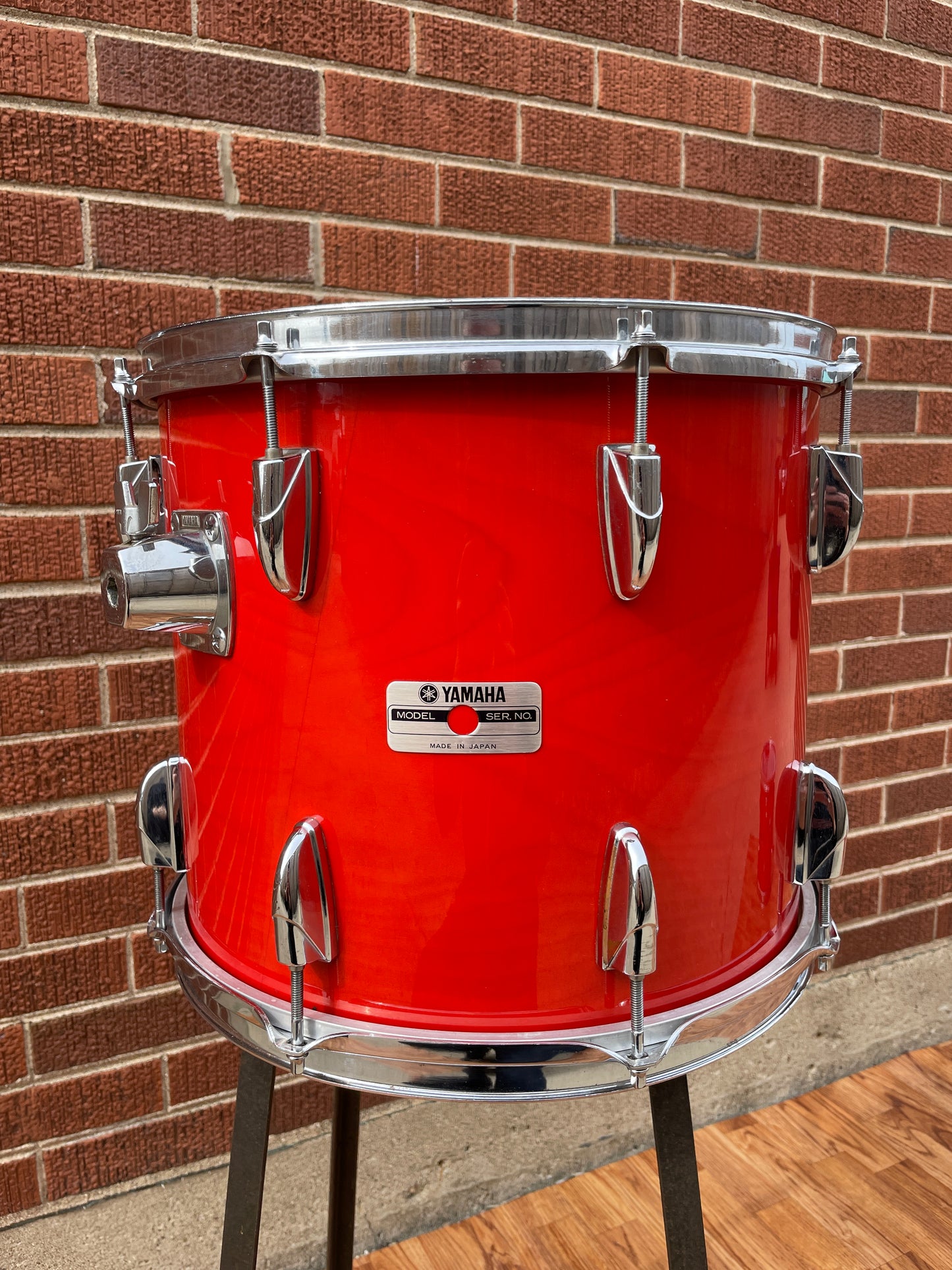 1980s Yamaha 14" Power Tour Custom Tom Drum Single Red Wood 14x12 12x14