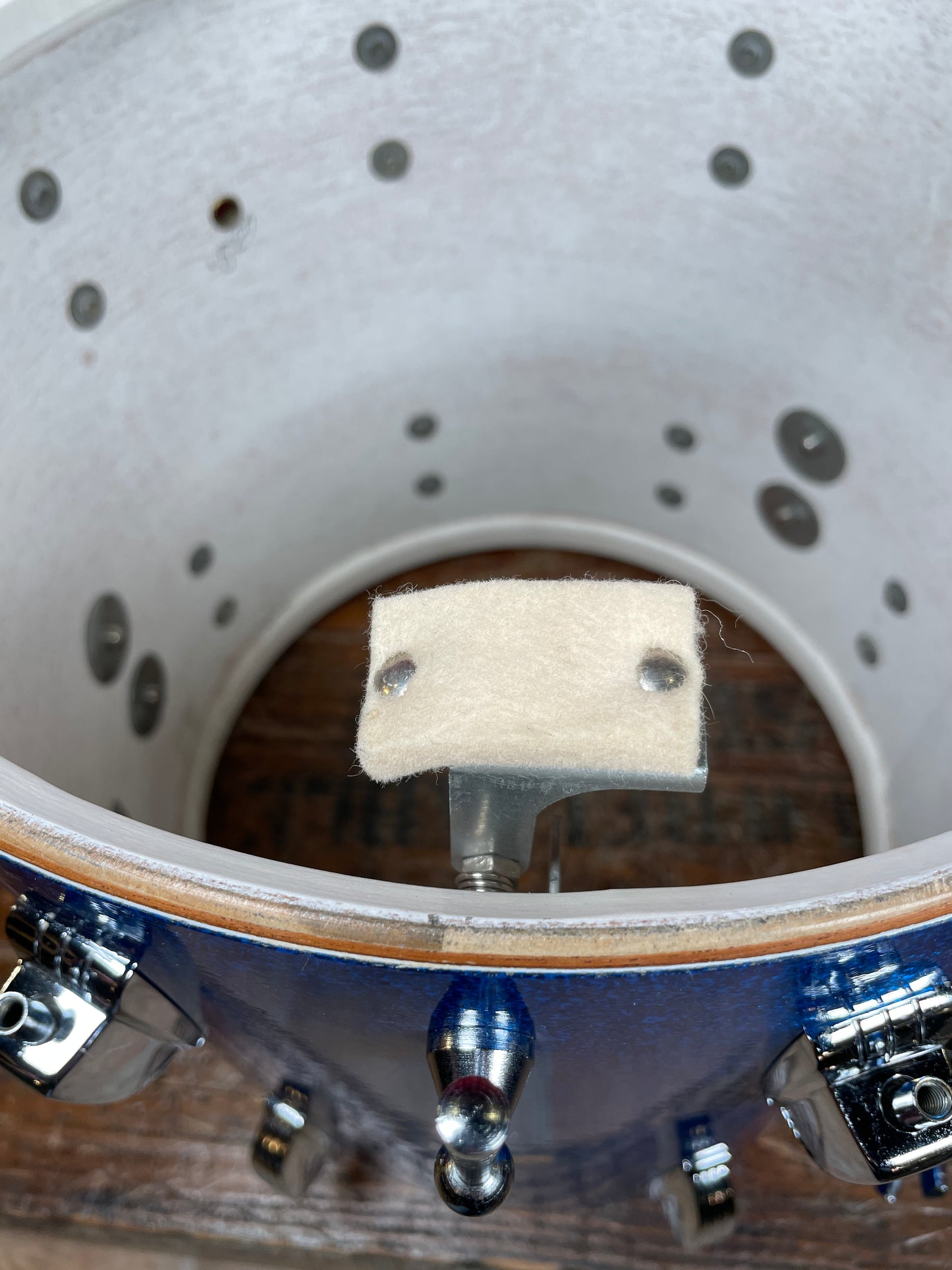 1965 Ludwig 14x14 Super Classic Down Beat Floor Tom Drum Blue Sparkle