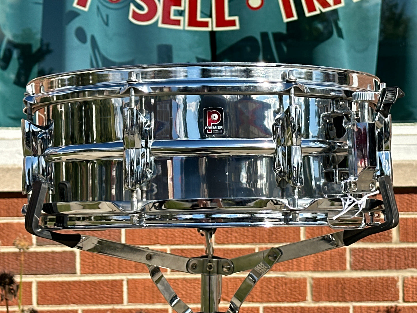 1970s Premier 5x14 PD6021 Chrome Over Aluminum Snare Drum