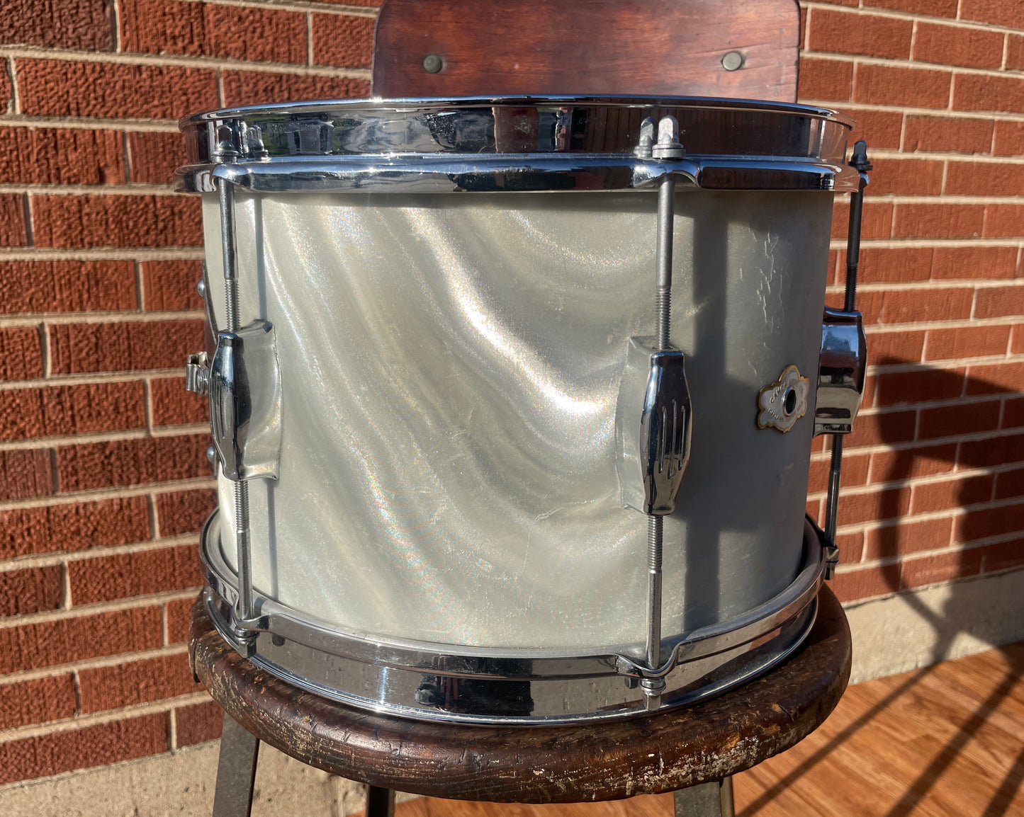 1960s Camco 8x12 Tom Drum White Moire / Satin Flame
